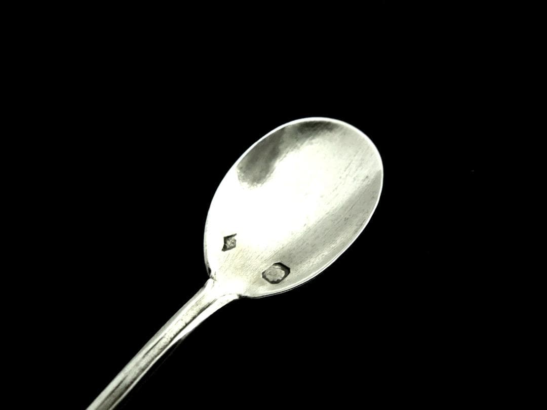 フランス　シルバーソルトスプーン　スズラン　純銀　シルバー950