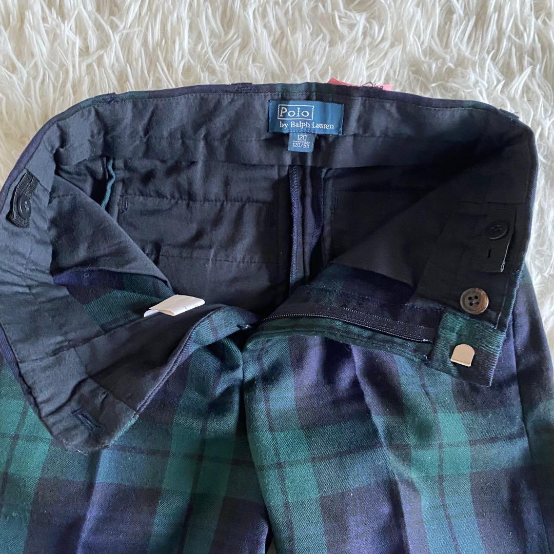 【美品】ラルフローレン　フォーマル4点セット　紺×ブラックウォッチ　120cm