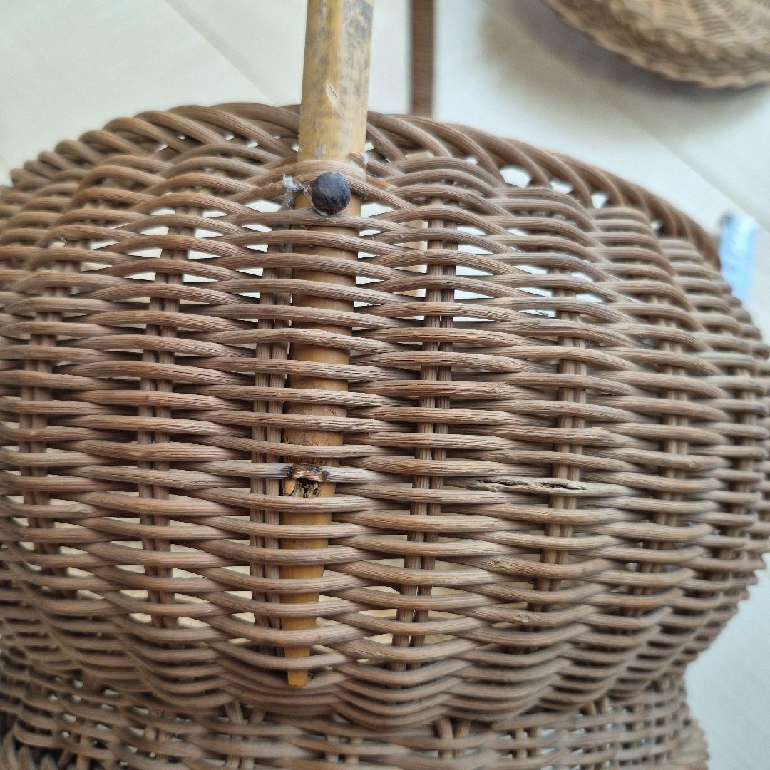 フランスアンティークレース付き　かご　パニエ