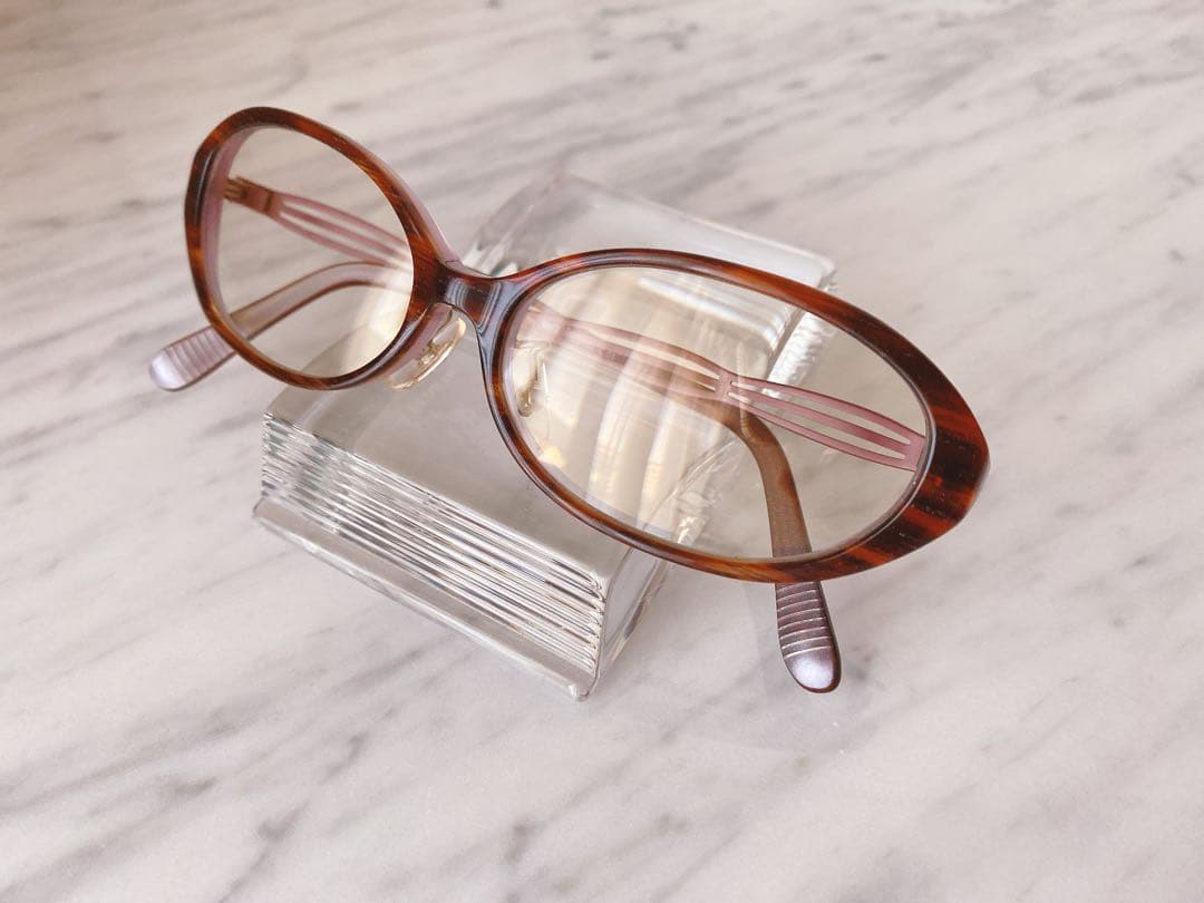 美品 アイブレラ クリアフィット ブラウン オーバル サングラス