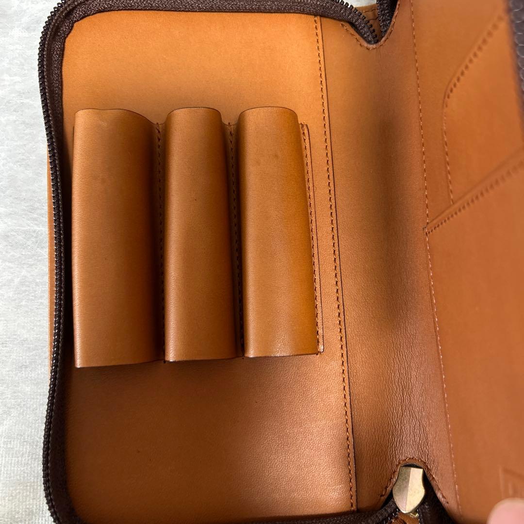PILOTSOMES ペンケース　3本差　ブラウン　廃盤品