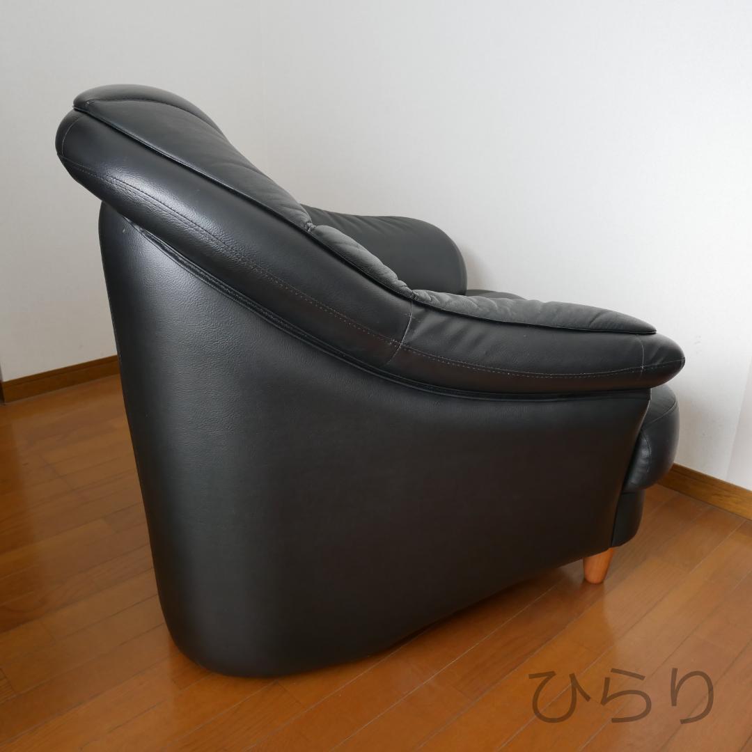 ニトリ本革1人用ソファ黒