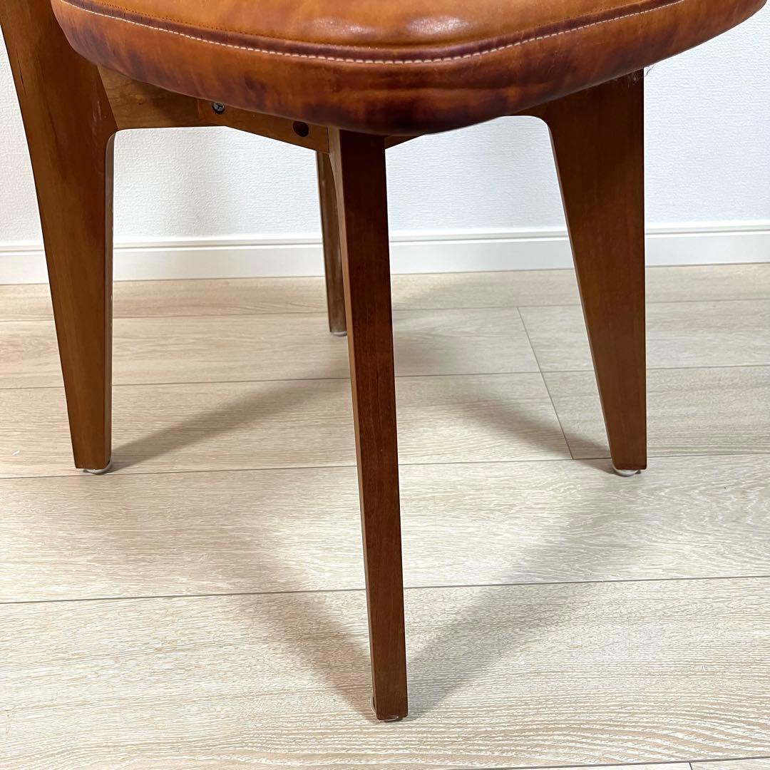 (と01)本革 無垢 ダイニングチェア 国産ヴィンテージ シャルドネ系 WULC