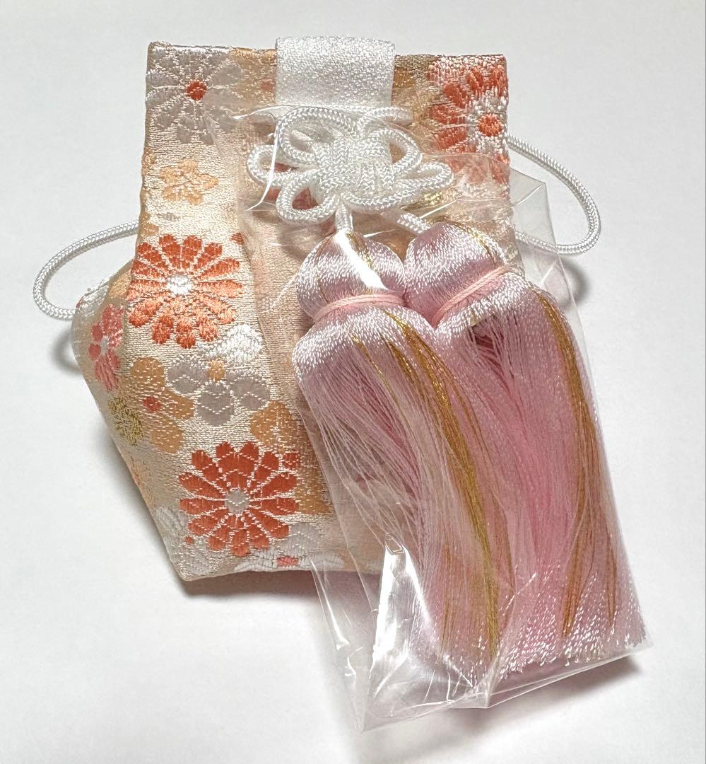 格安【美品】新品未使用品　お宮参り小物6点セット　女の子　ちりめん　N O.18