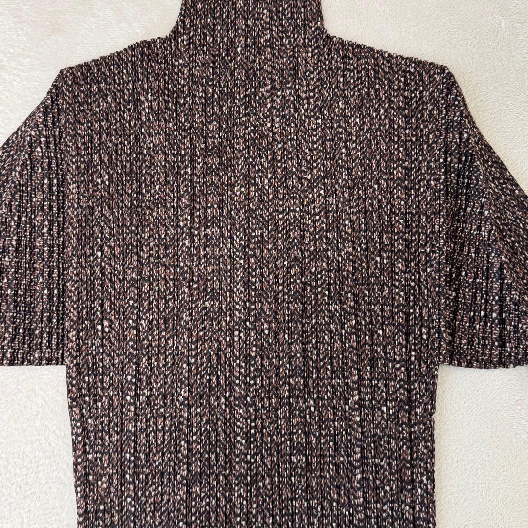極美品✨PLEATS PLEASE プリーツ　柄入り　ブラウン　大きめサイズ
