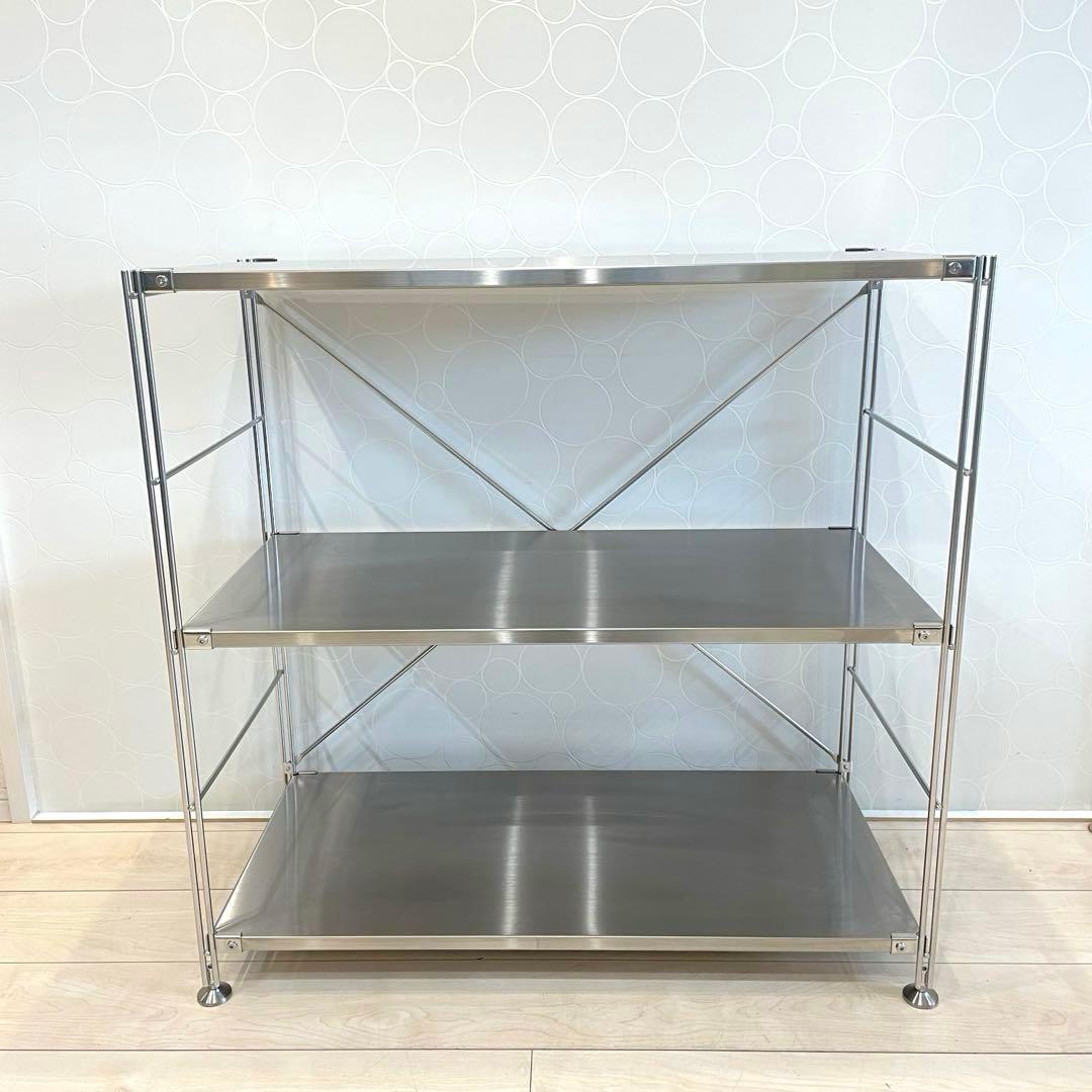 【美品】無印良品 ステンレスユニットシェルフ ワイド 小 ステンレス棚