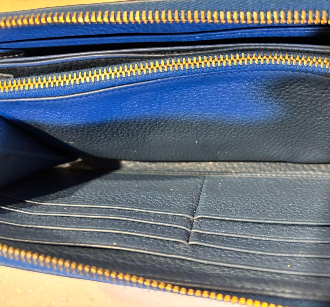 プラダ　長財布　コバルト ブルー VITELLO GRAIN 箱付き