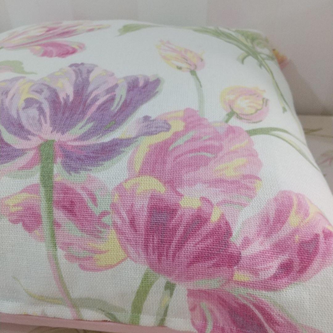 ローラアシュレイゴスフォードシクラメン生地ハンドメイドクッションカバー2枚片面