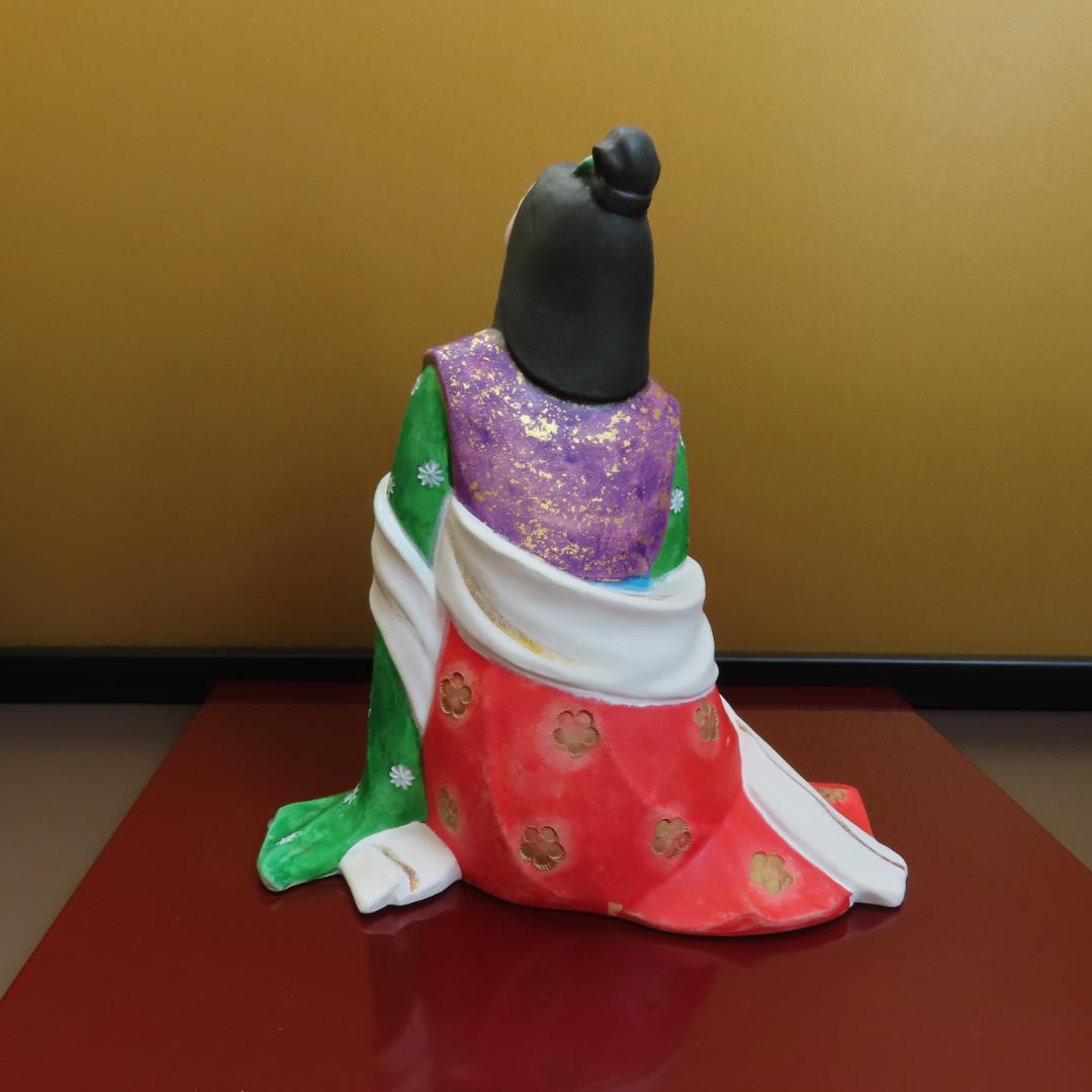 博多人形『恋ひ恋ひて』無形文化財保持者 川崎幸子作 Hakata Doll飾台付