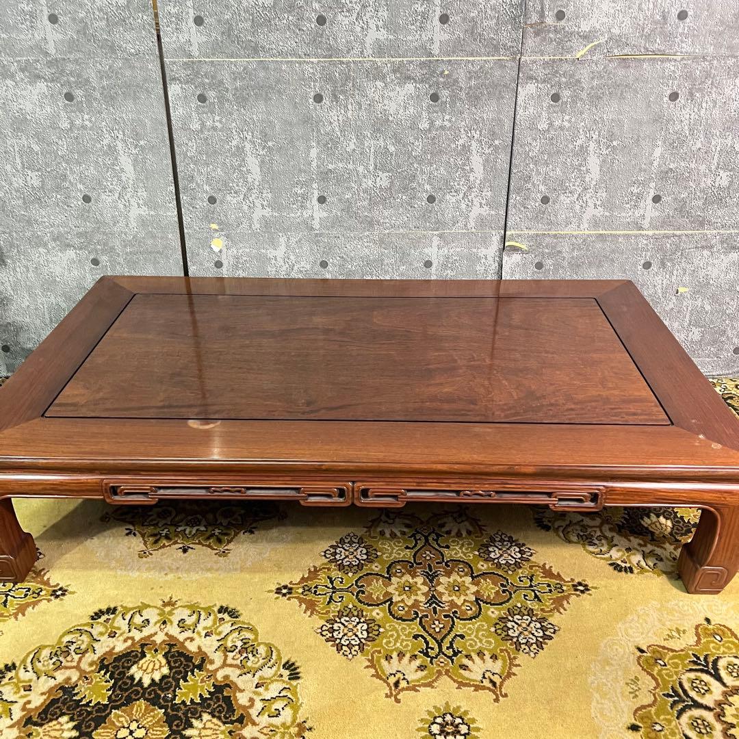 ꧁唐木家具調度品組合 大阪唐木指物家具꧂漆塗り座卓 天然木 花林 花梨 うるし