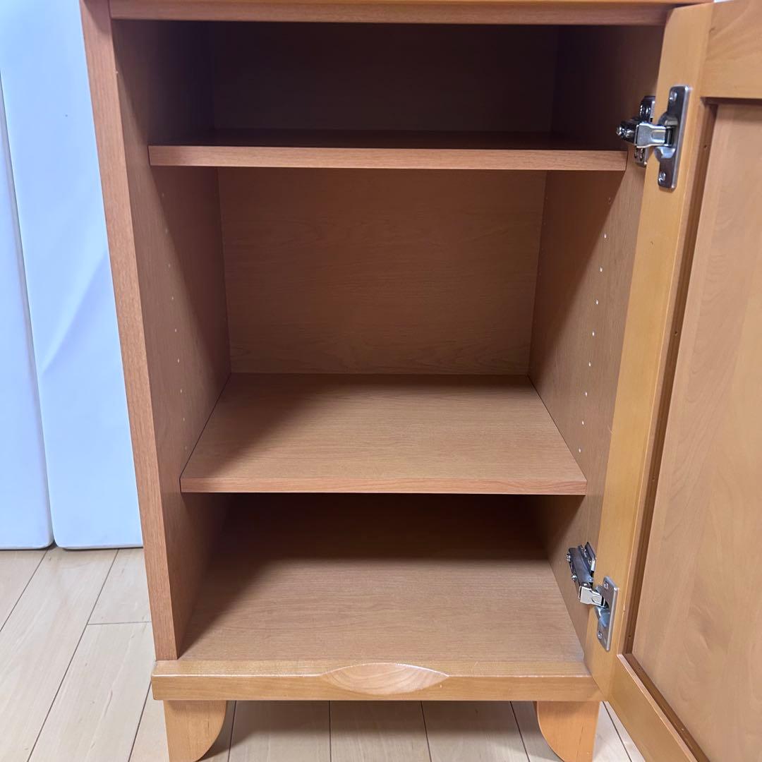 ヨーロピアン　電話台　プリンター置き　キャビネット　スライド付き　可動棚2枚