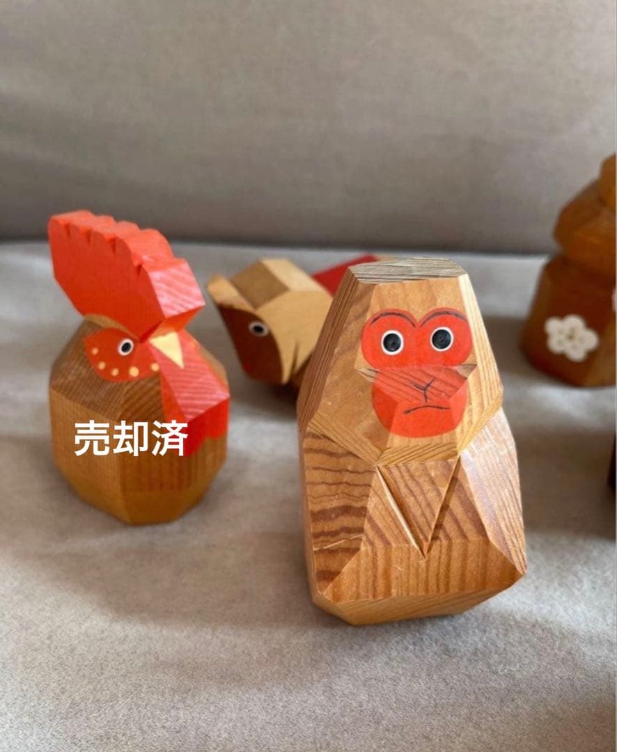 【貴重】出羽三山神社 一刀彫 干支人形 セット／単品（タイトル価格は6体の場合）