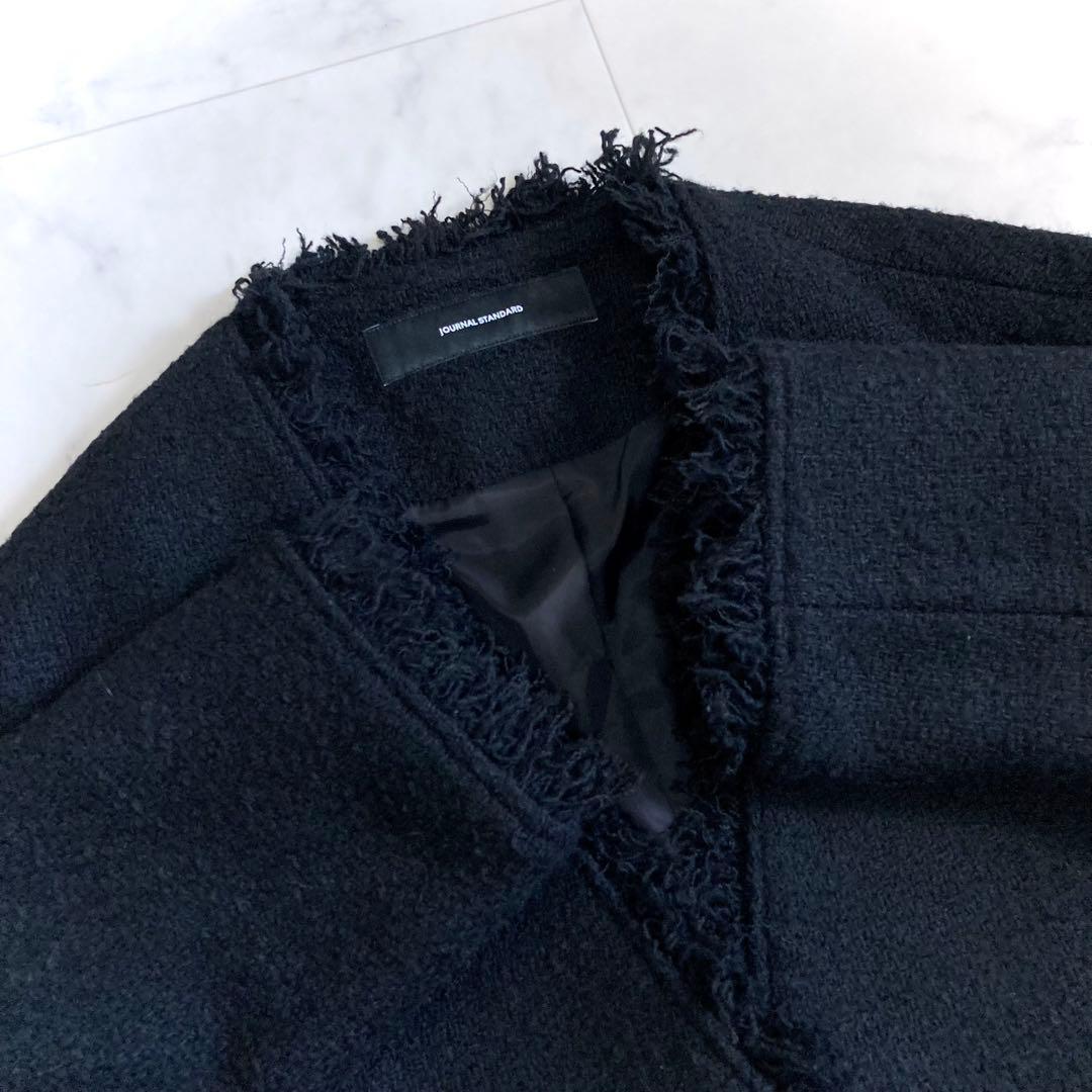 美品 ジャーナルスタンダード AWツイードイージージャケット 金ボタン