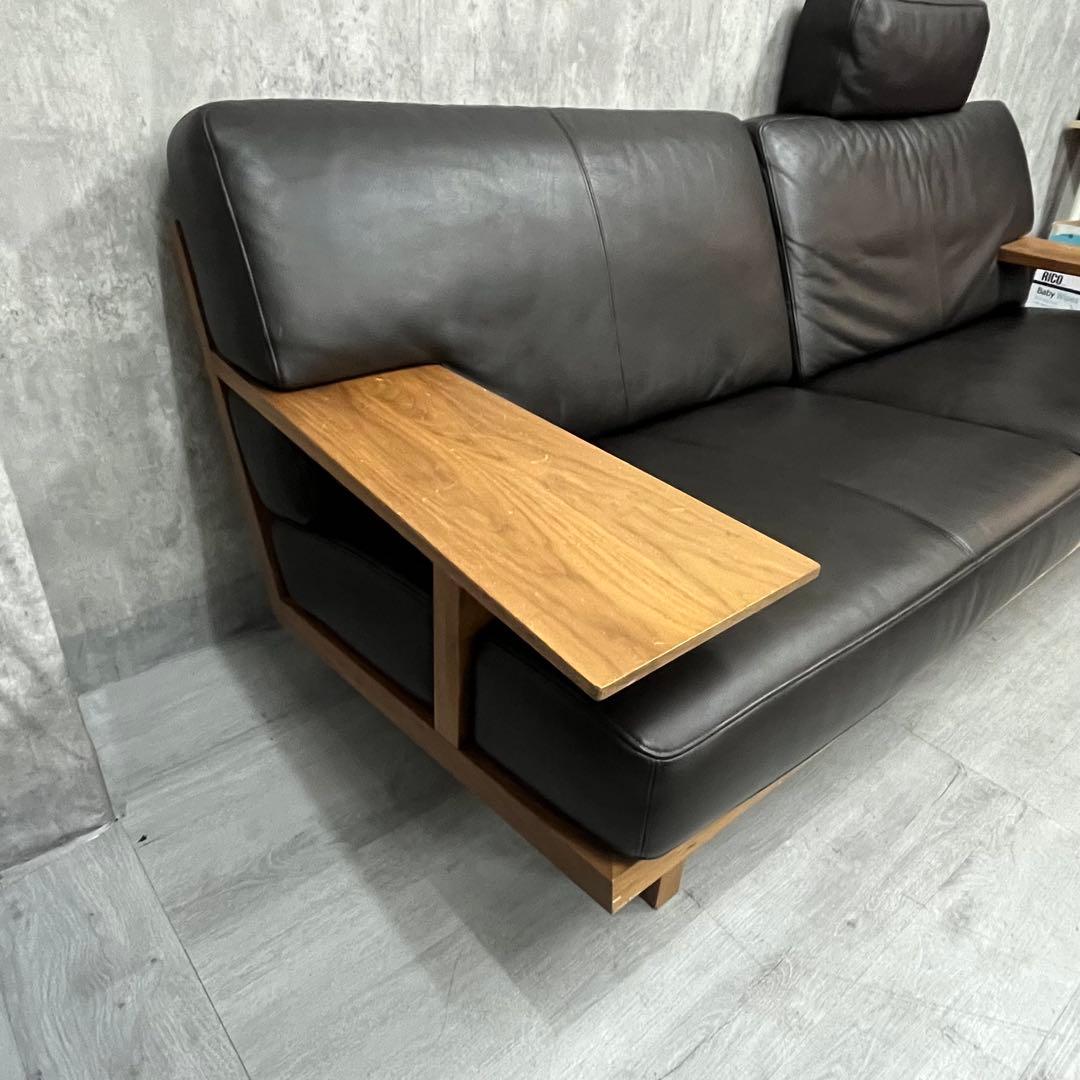 karimoku カリモク　3人掛けソファ 木フレーム 本革