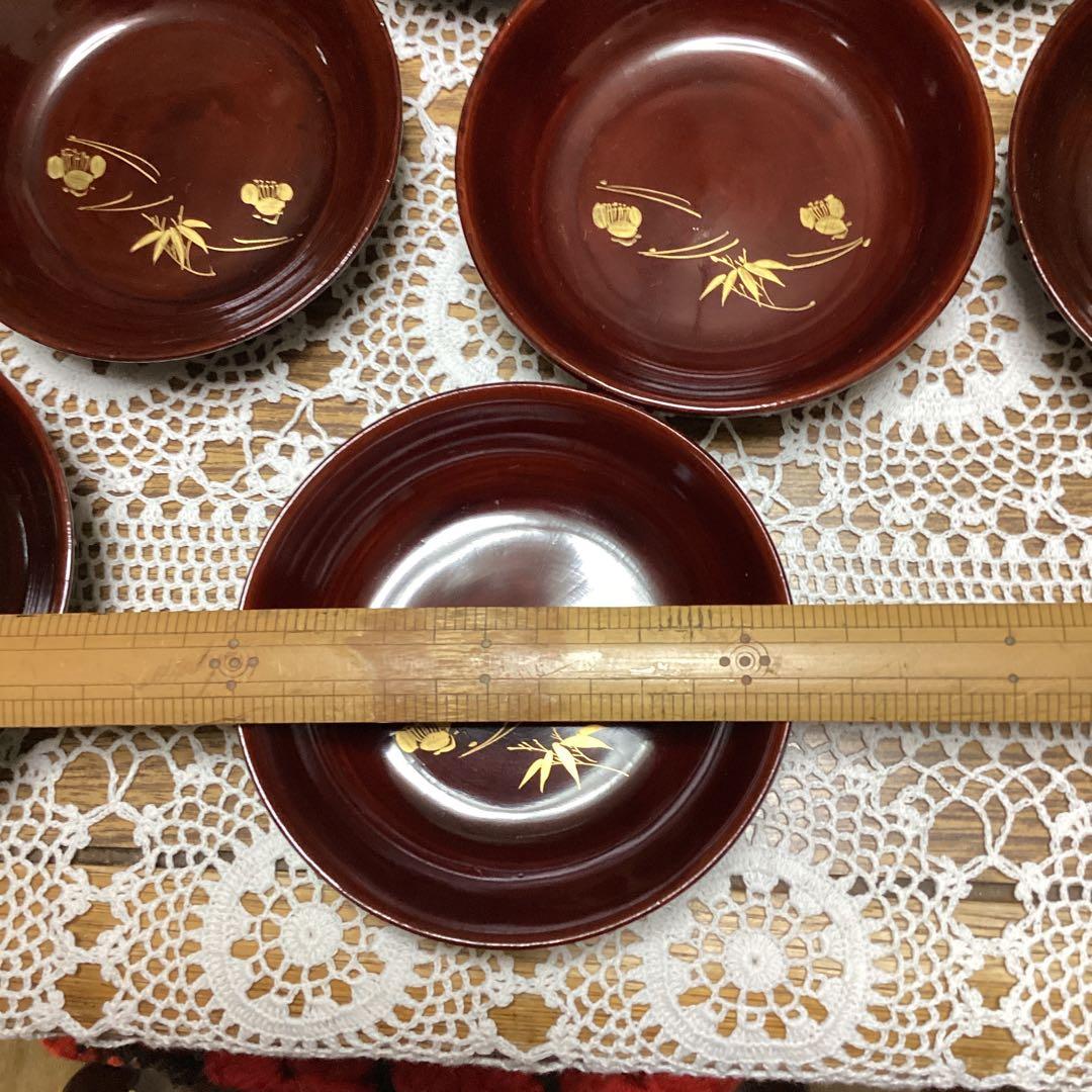k2f27 漆器 皿セット 20枚 金色花模様