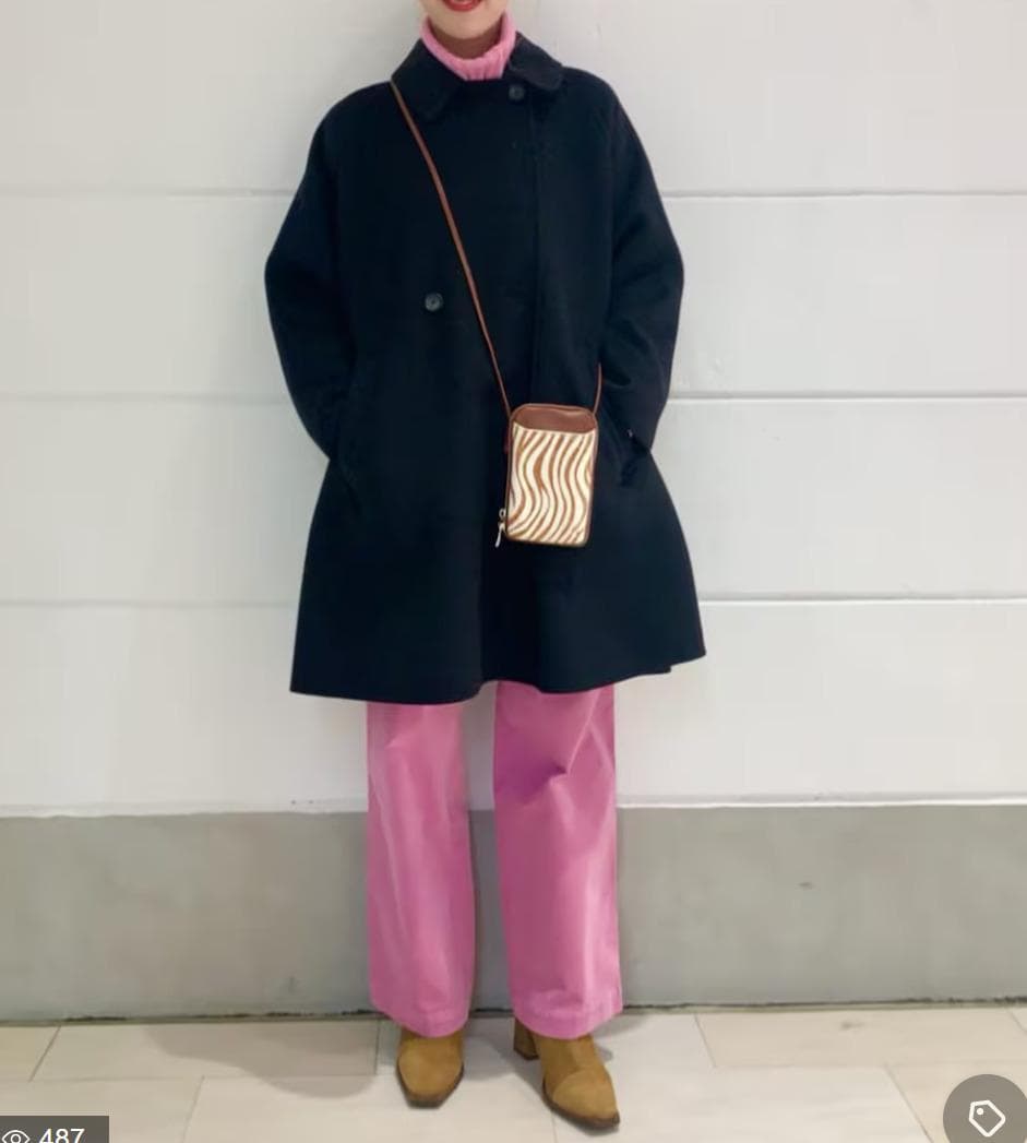 22aw Beauty & Youth リバー ポンチョ コート ネイビー S