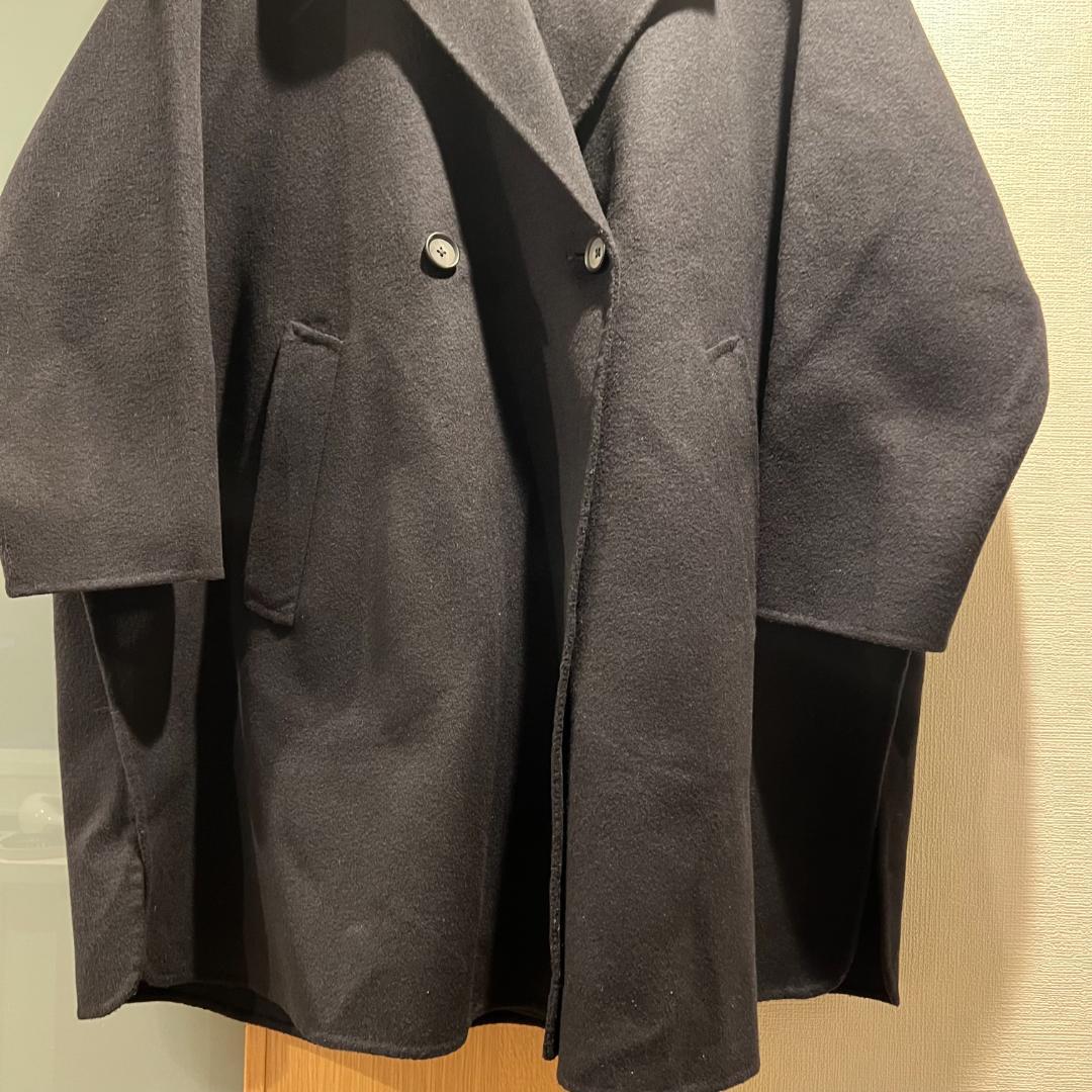 22aw Beauty & Youth リバー ポンチョ コート ネイビー S