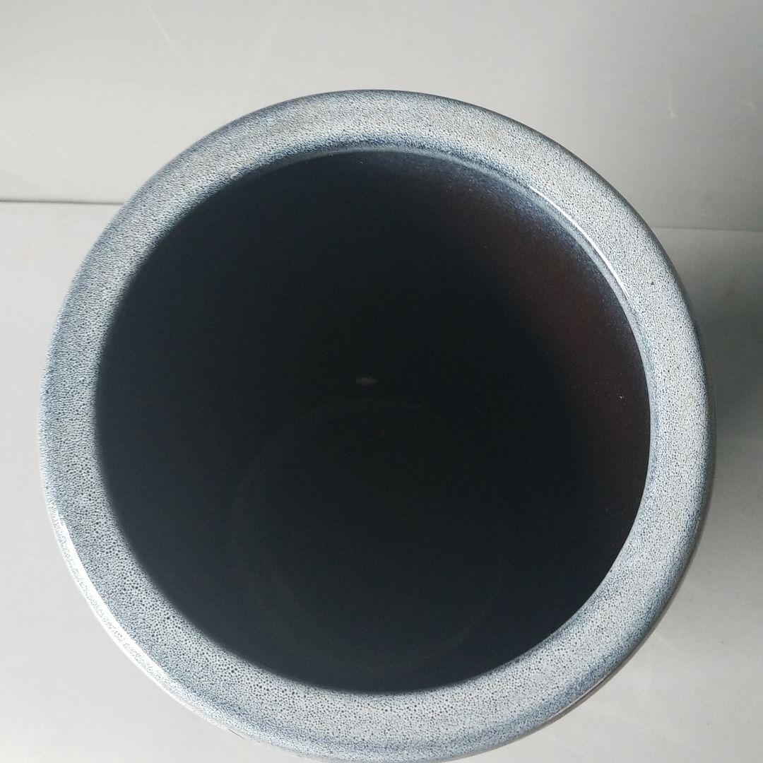 信楽焼傘立て 天目花絵 信楽焼 高さ４４cm