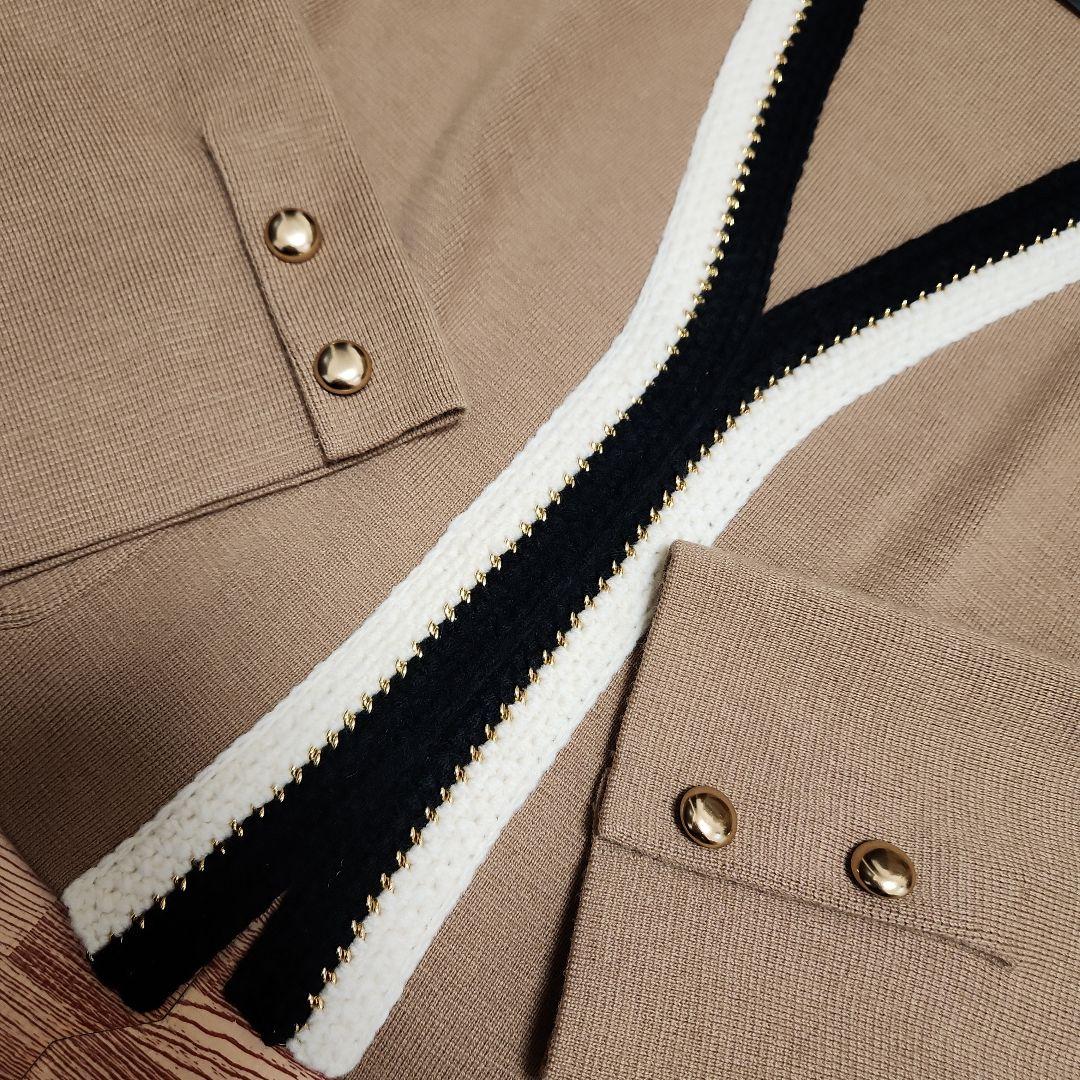 早い者勝ち！【美品】NOBLE 配色トリミングミラノリブショートジャケット