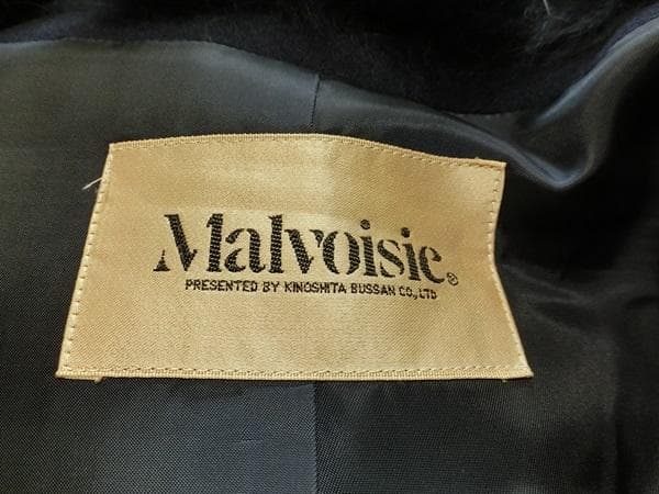 美品　Malvoisie　マルヴォワジー　フーテッド　ポンチョコート　ネイビー