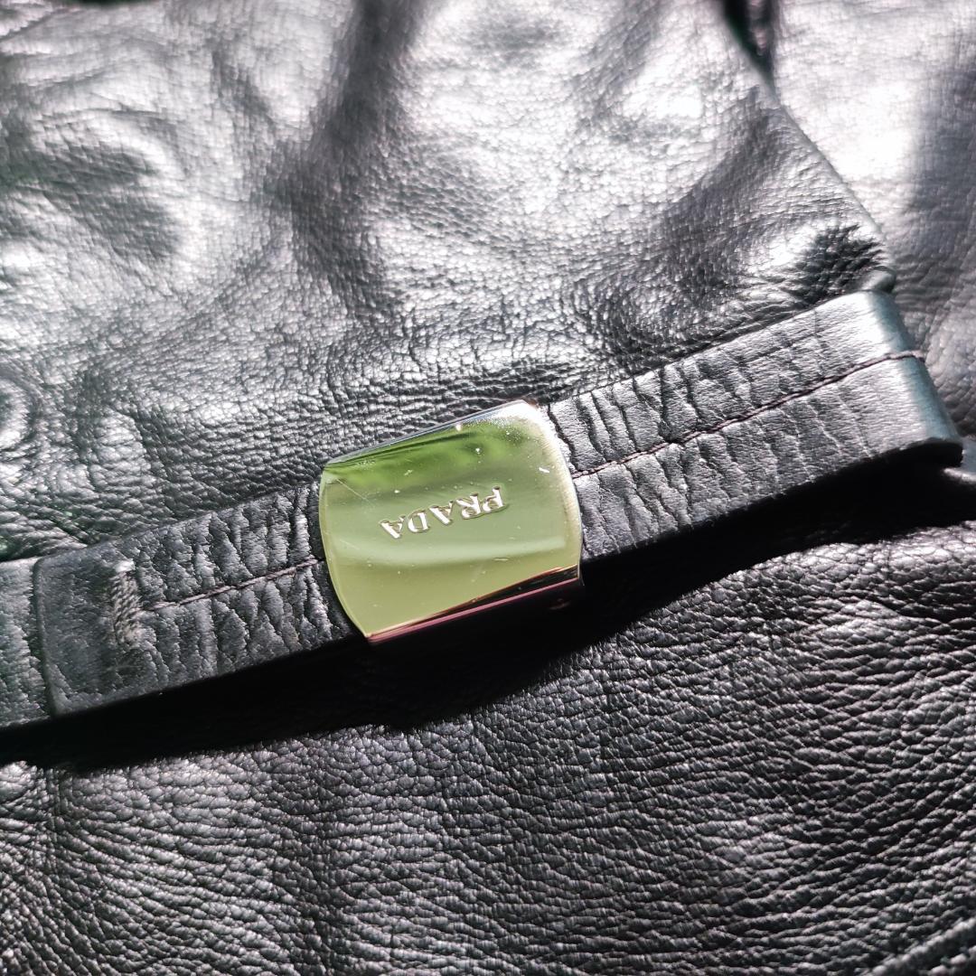 PRADA レザー手袋 黒 6_1/2 JIMMY CHOO 腕輪付 d127