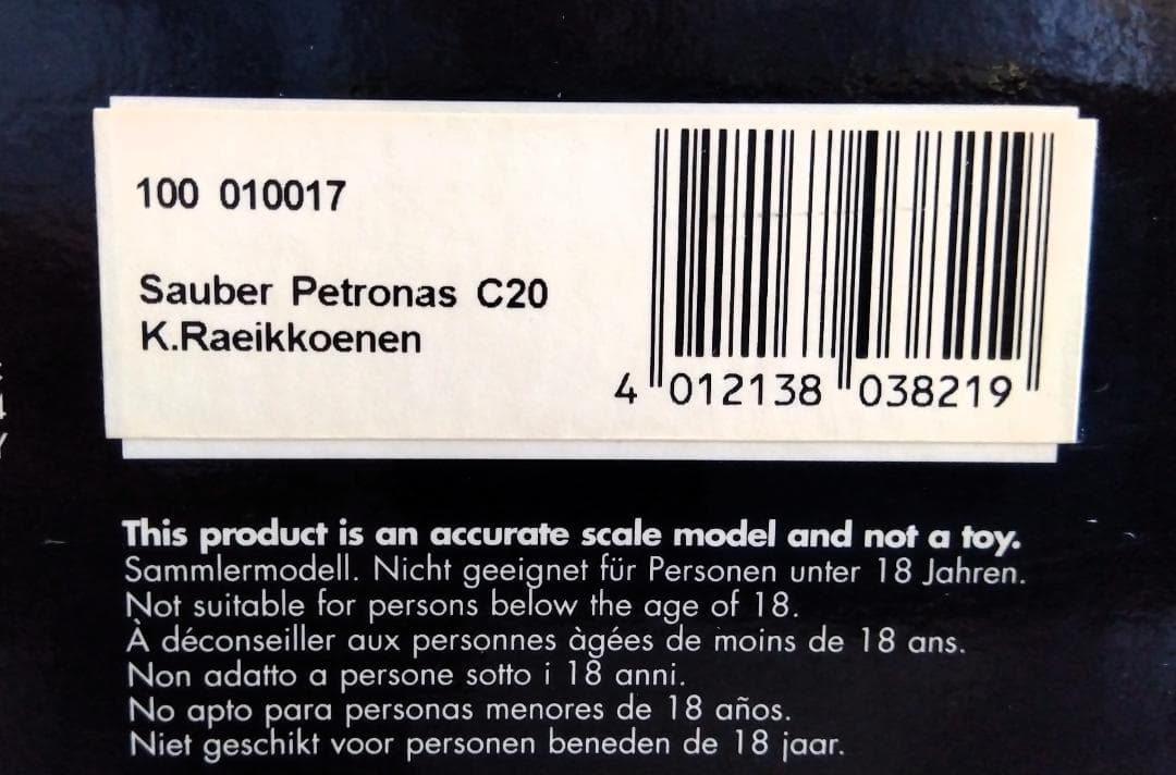 PMA 1/18 レッドブル ザウバー ペトロナス C20 K.ライコネン