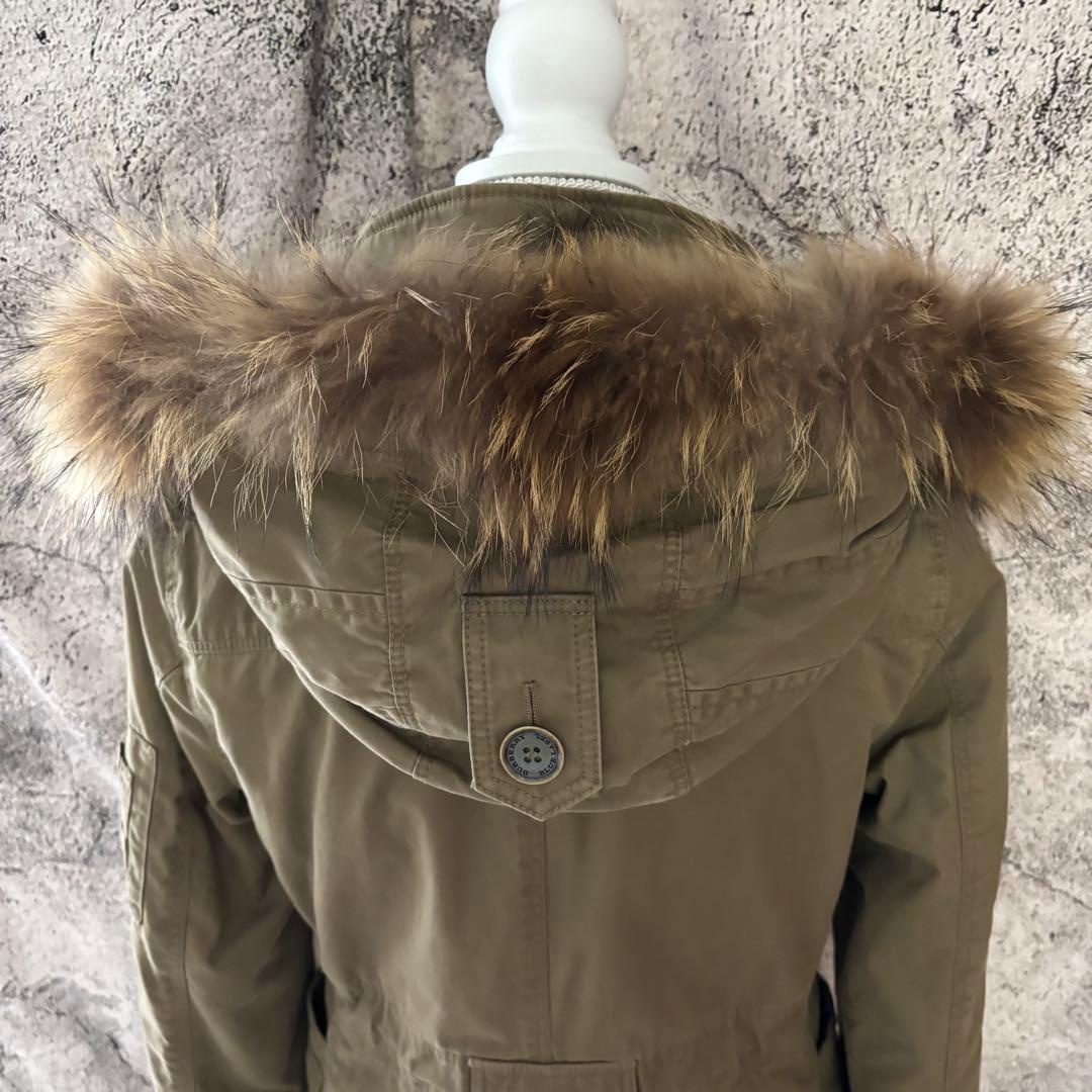 y2k バーバリーブルーレーベル　リアルファー　中綿　ミリタリージャケット