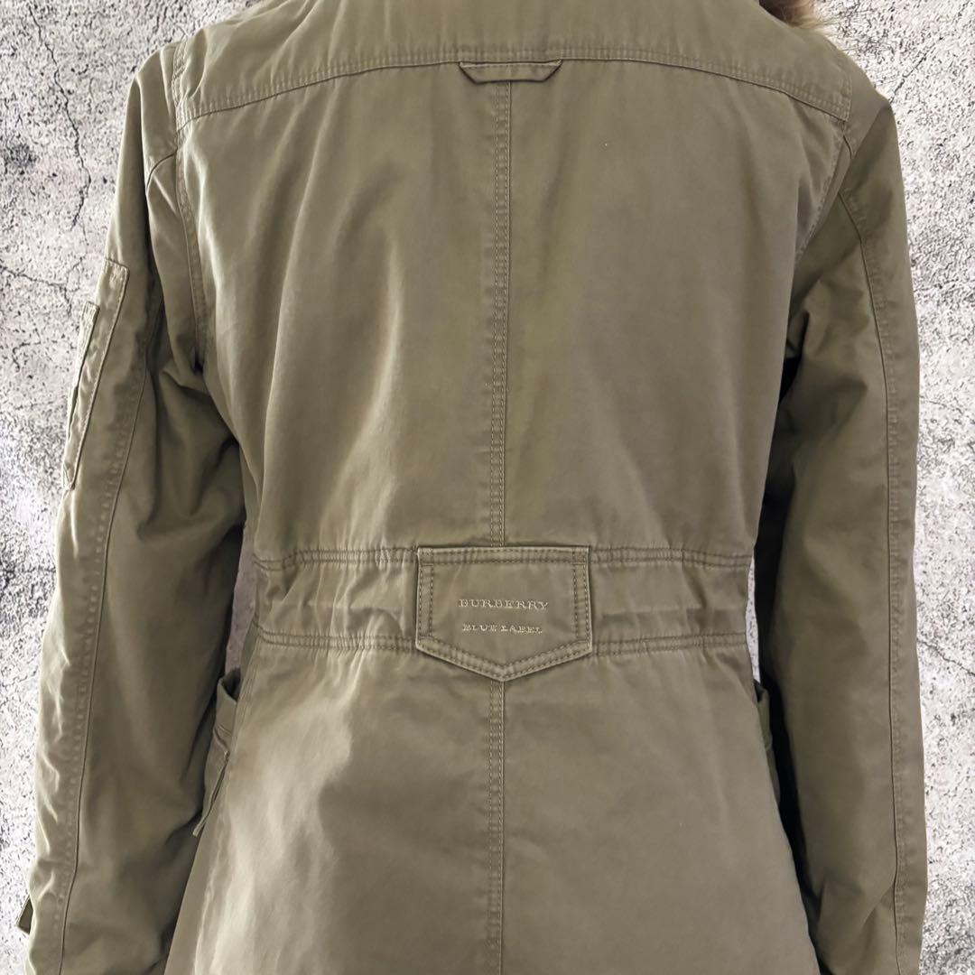y2k バーバリーブルーレーベル　リアルファー　中綿　ミリタリージャケット