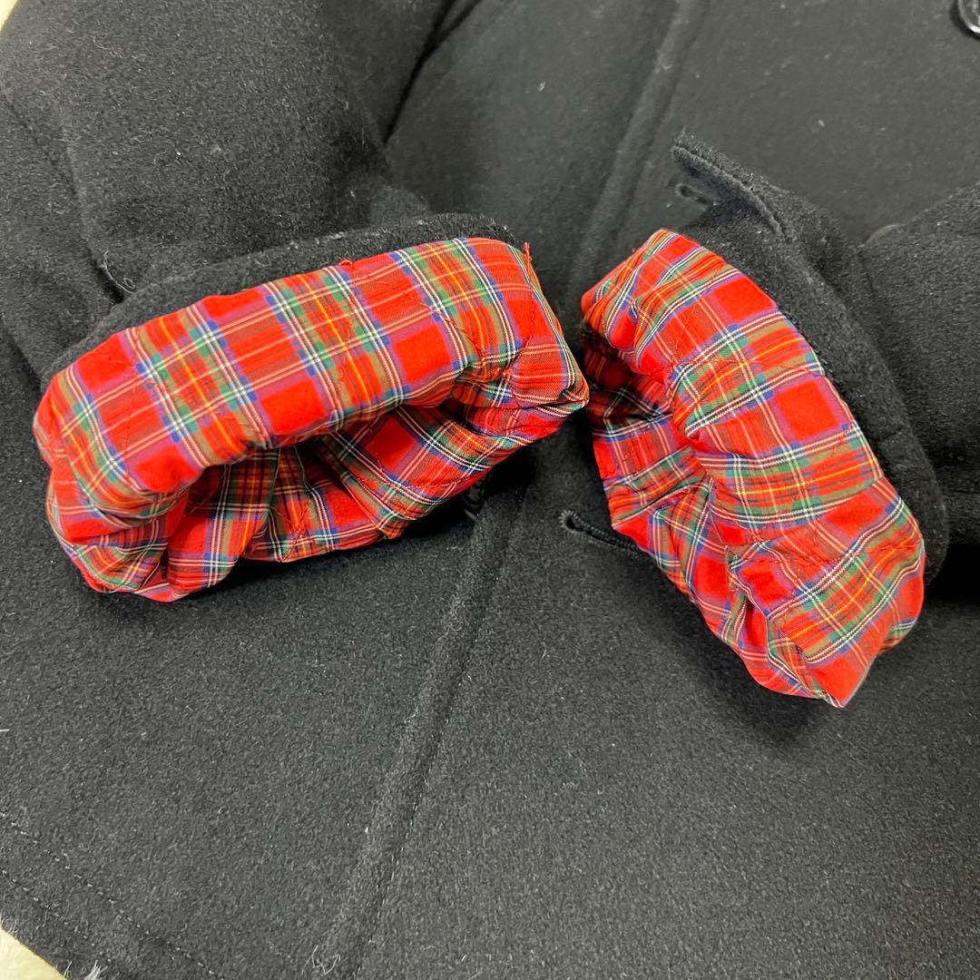 大きめ 美品✨️フレッドペリー Pコート 裏地 総柄 チェック XLダークネイビー