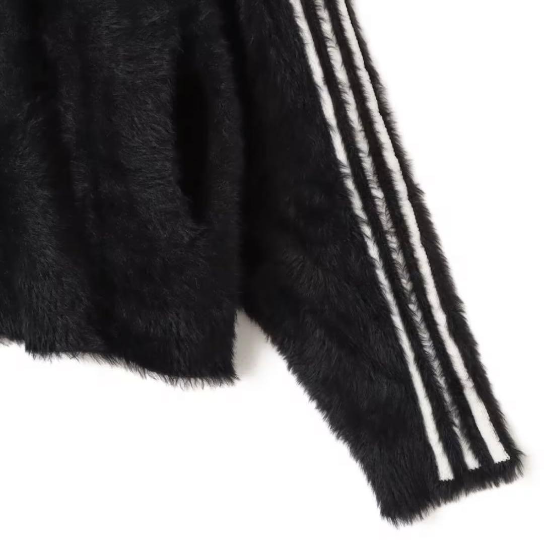 希少XS⭐️adidas フェイクモヘヤ クラシック トラックトップ 黒 ぴょな