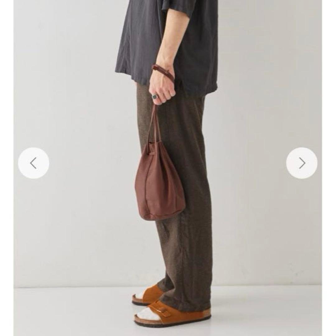 CONFECT バレンシアレザー巾着バッグ　ブラウン