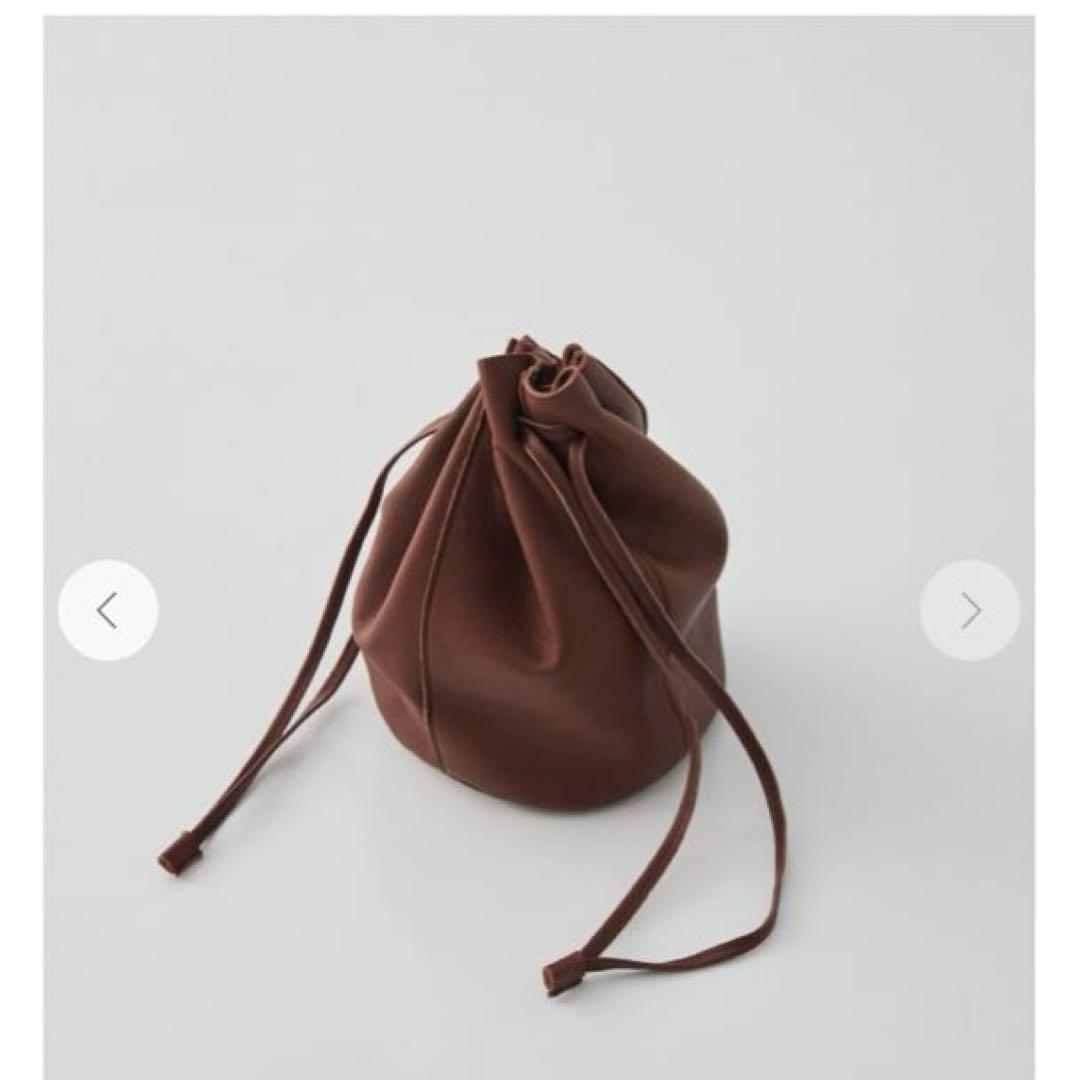 CONFECT バレンシアレザー巾着バッグ　ブラウン