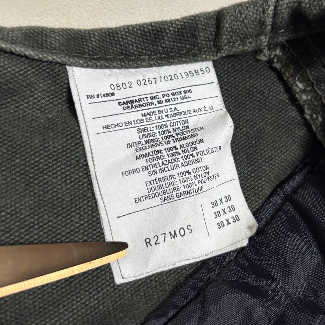 未使用 USA製 カーハート ダブルニー ダック オーバーオール モスグリーン