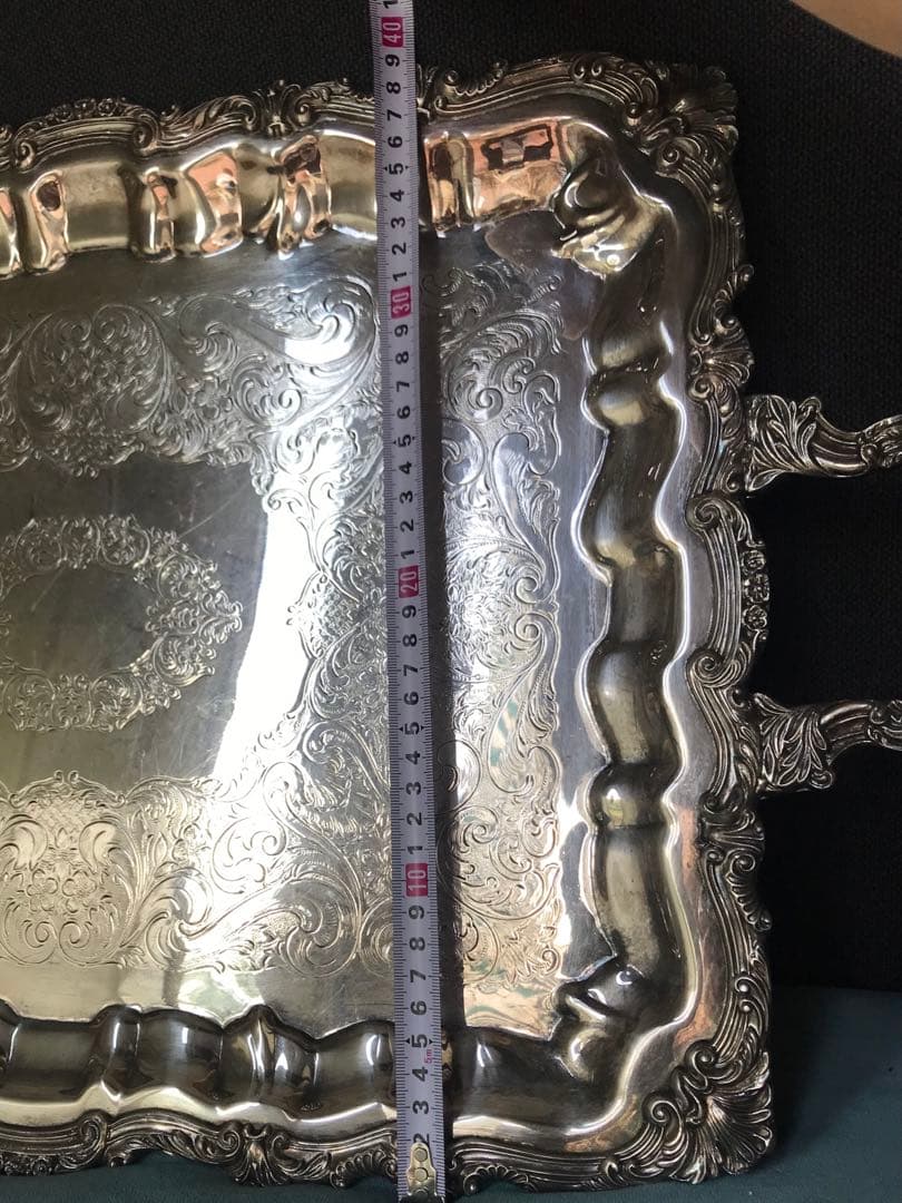 高級感　アンティーク　トレイ　シルバー　プレート　パーティー　ビンテージ