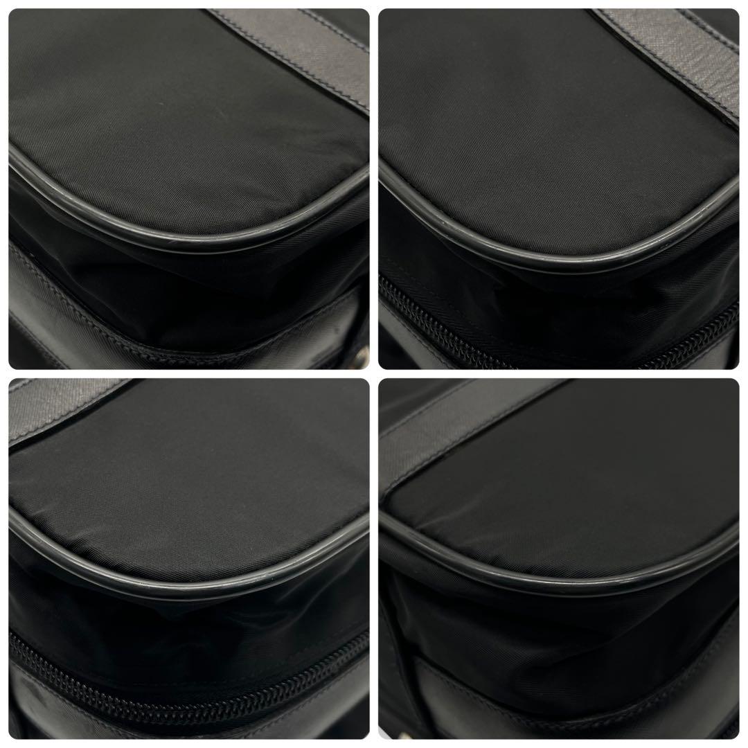 極美品■プラダ　2way　ビジネスバッグ　ナイロン　三角ロゴ　ショルダー付　黒