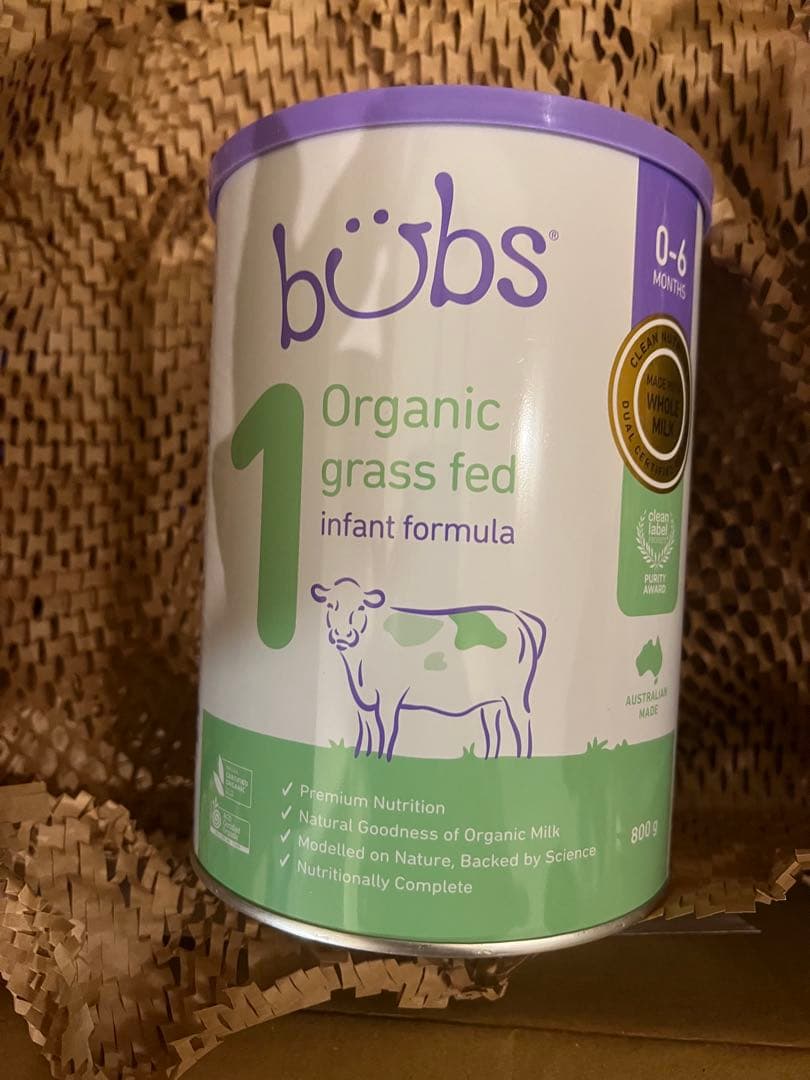 【新品2缶】bubs STEP1有機グラスフェッド粉ミルク 800g