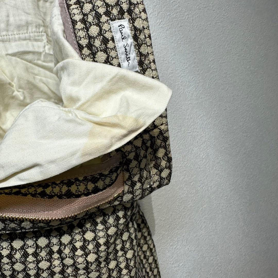 希少 ポールスミス 上質 ウール シルク 総柄 ジャケット パンツ セットアップ