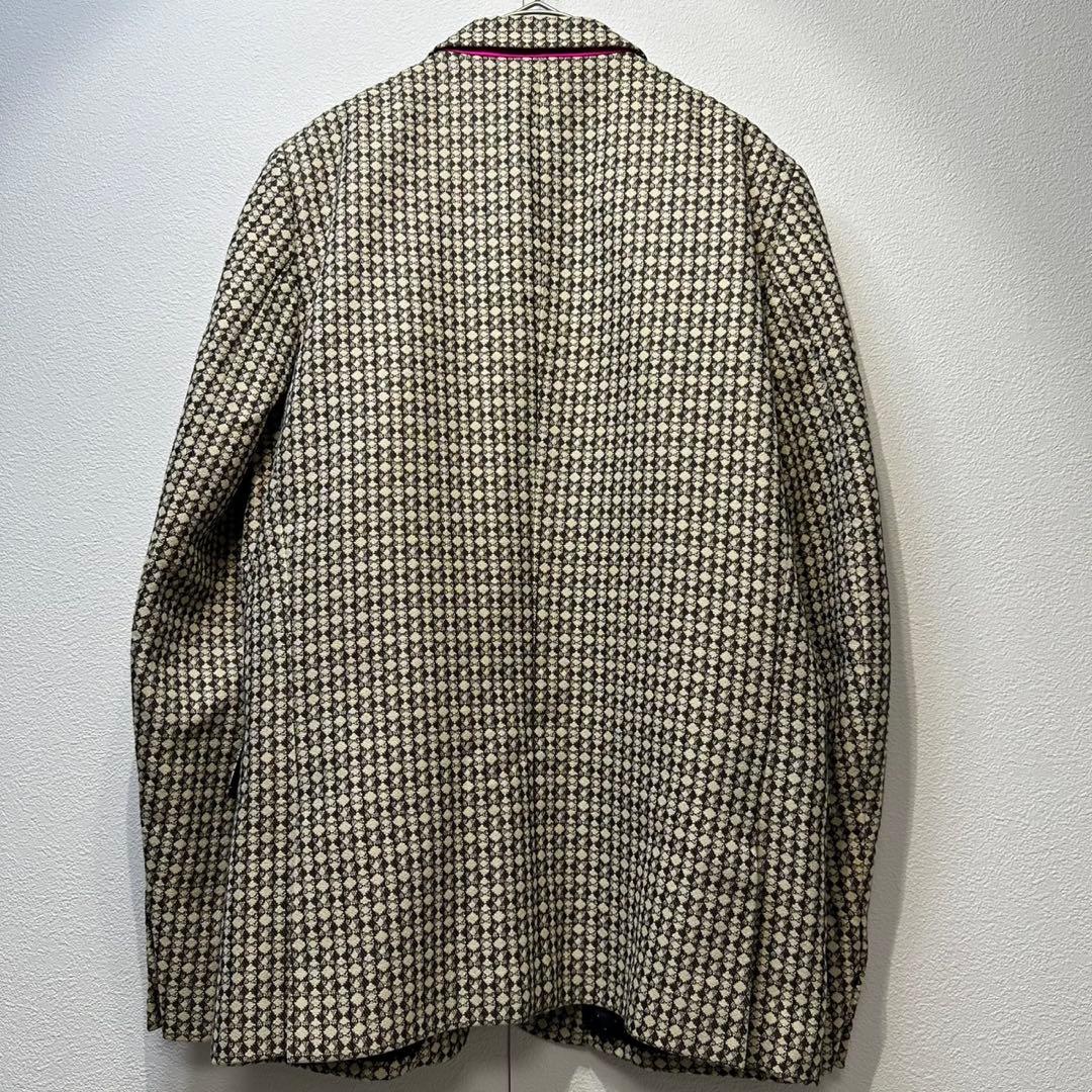 希少 ポールスミス 上質 ウール シルク 総柄 ジャケット パンツ セットアップ