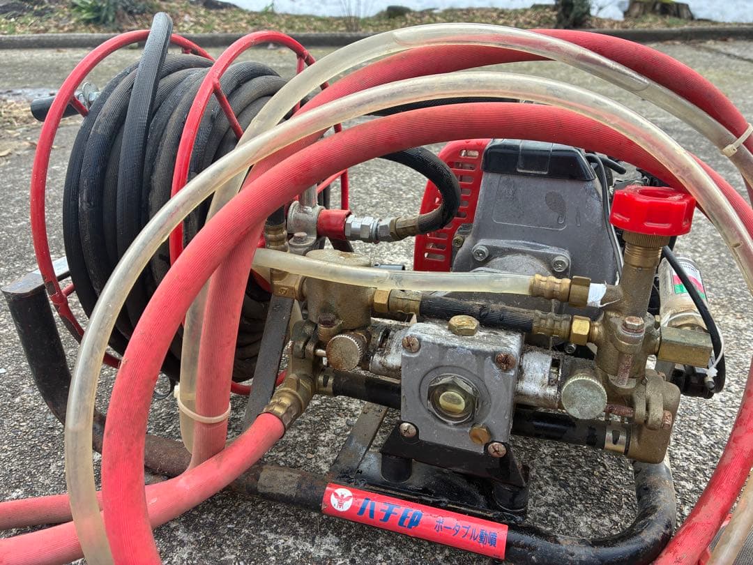 【富山引取希望】ガソリンエンジン 高圧洗浄機 巻取り式ホース動墳機