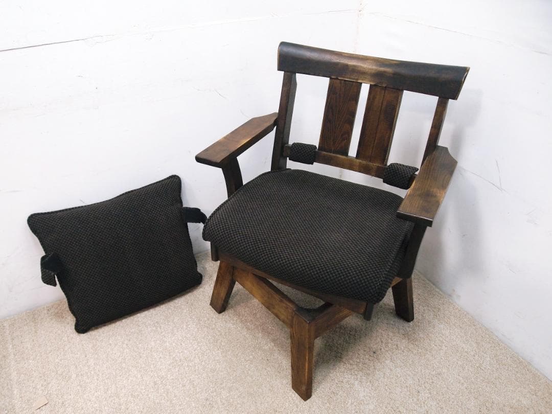 良品！大塚家具 ダイニングチェア 回転椅子 アームチェア 鳴門C-490KA