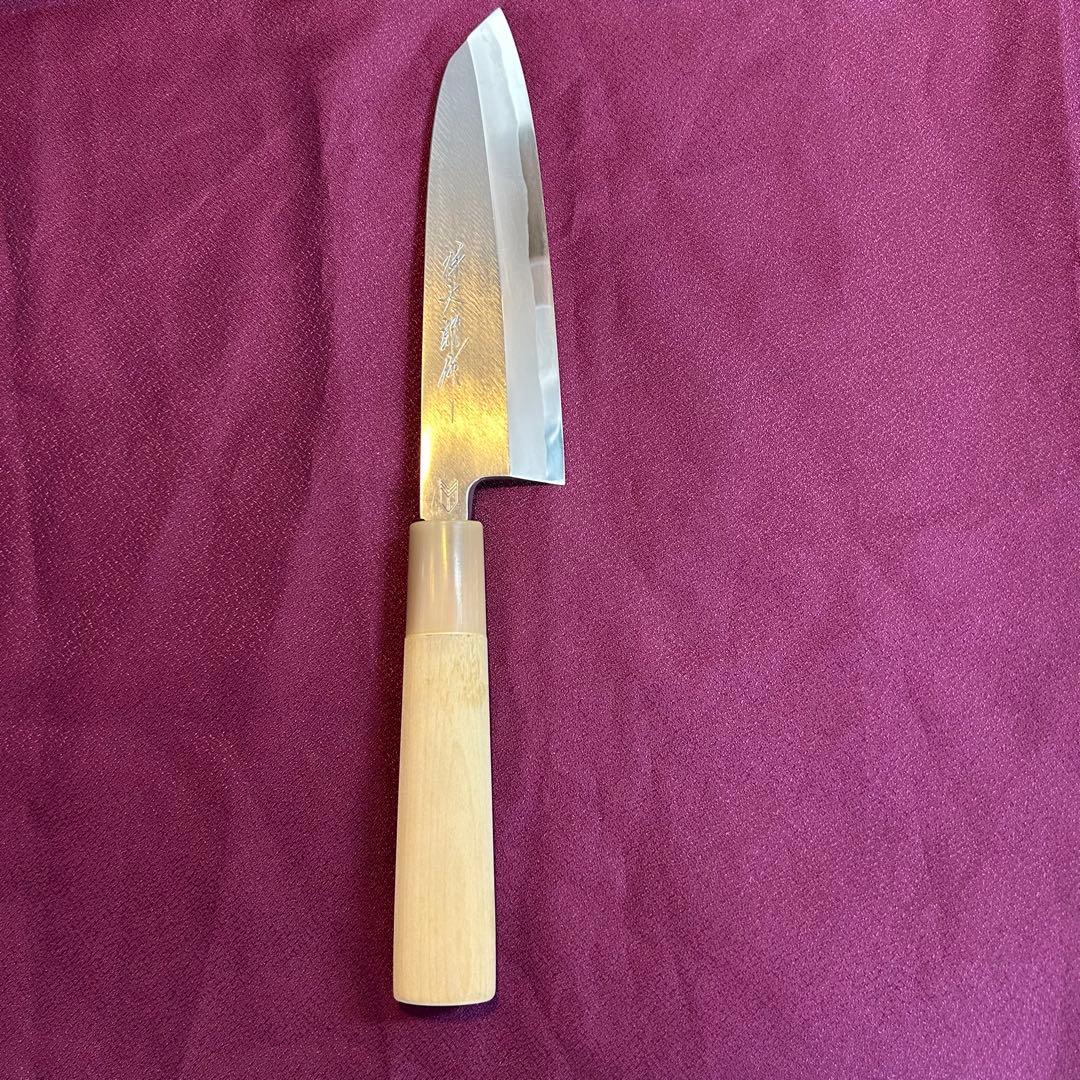 祥太郎作　片刃　三徳包丁　切付　180mm 6寸