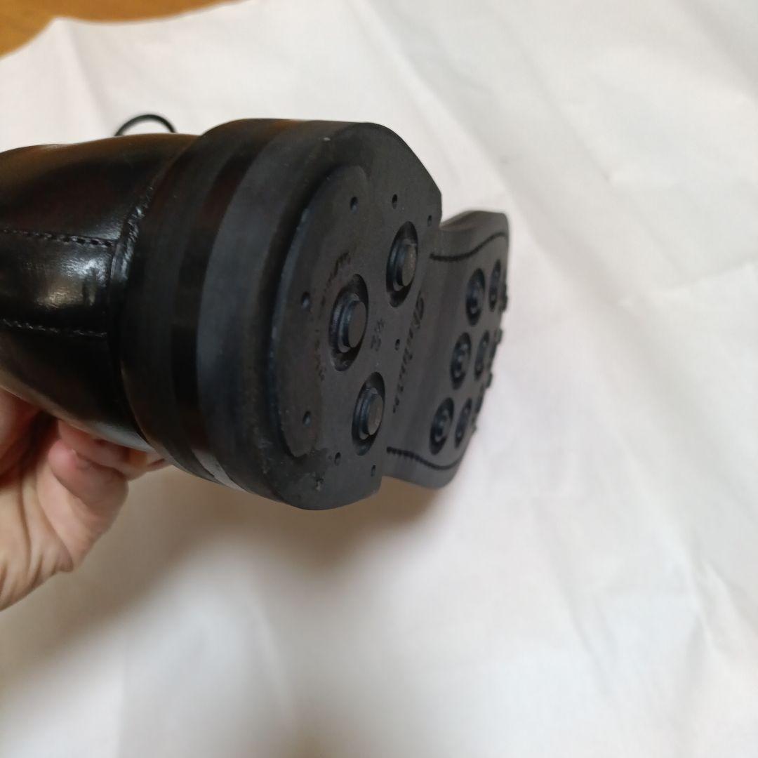 harrogate euston サイズ7.5 黒 レザー プレーントゥ