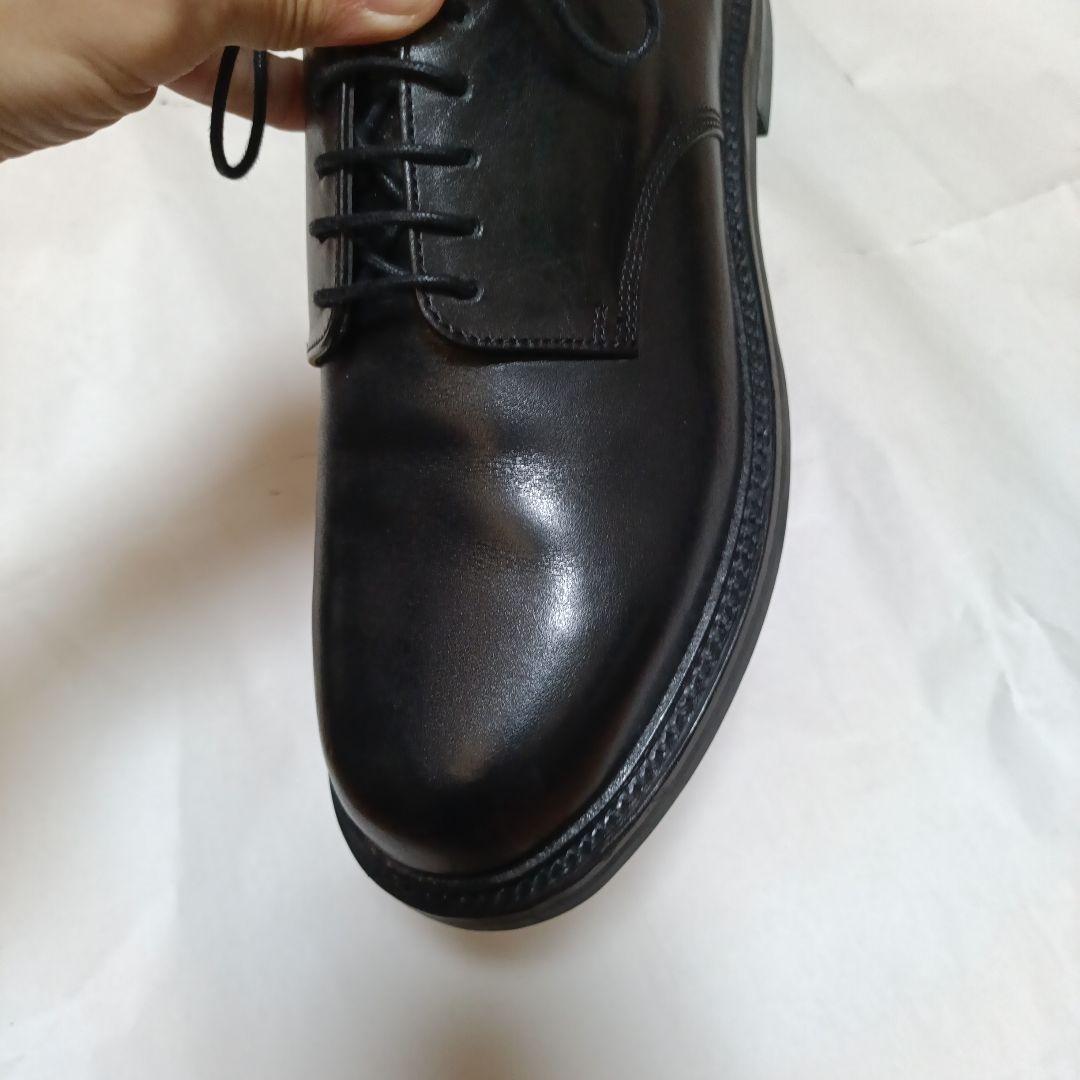 harrogate euston サイズ7.5 黒 レザー プレーントゥ