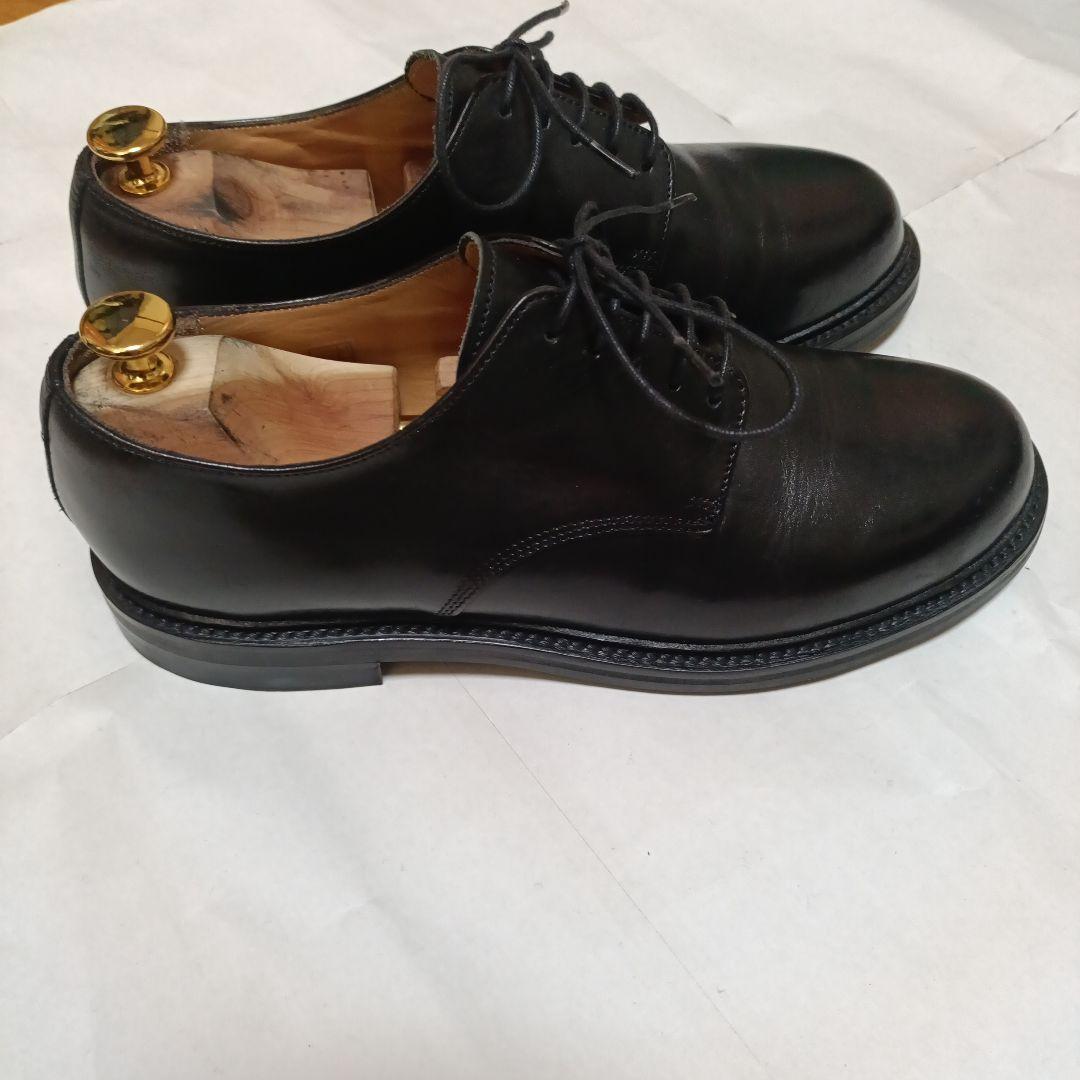 harrogate euston サイズ7.5 黒 レザー プレーントゥ