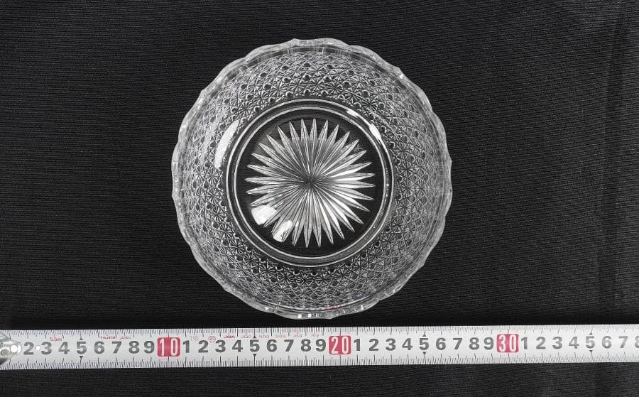 小林英夫 江戸切子 菊籠目紋 輪花鉢 鉢