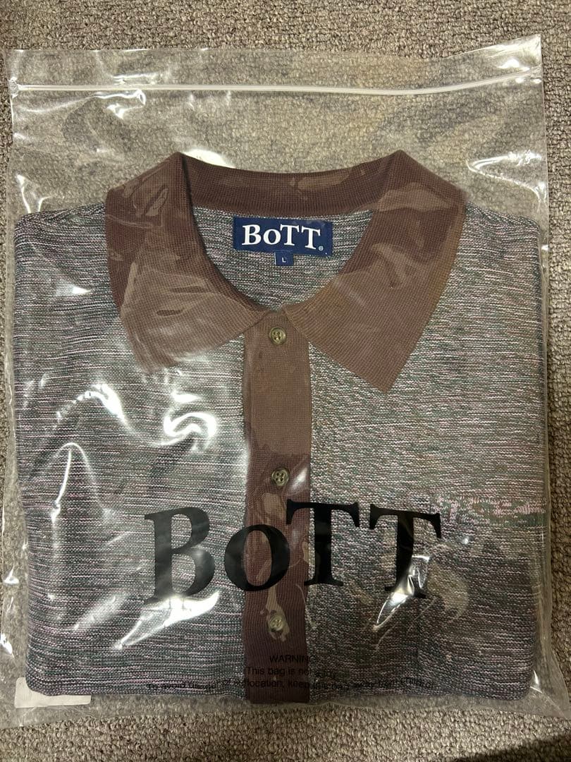 トップス BoTT MARLED KNIT POLO / BROWN