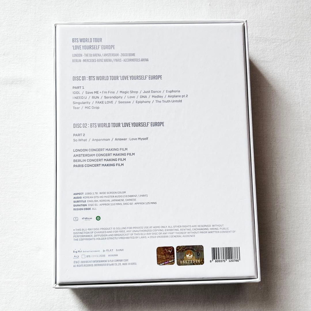 BTS LoveYourself Europe Blu-ray ジミン★匿名配送