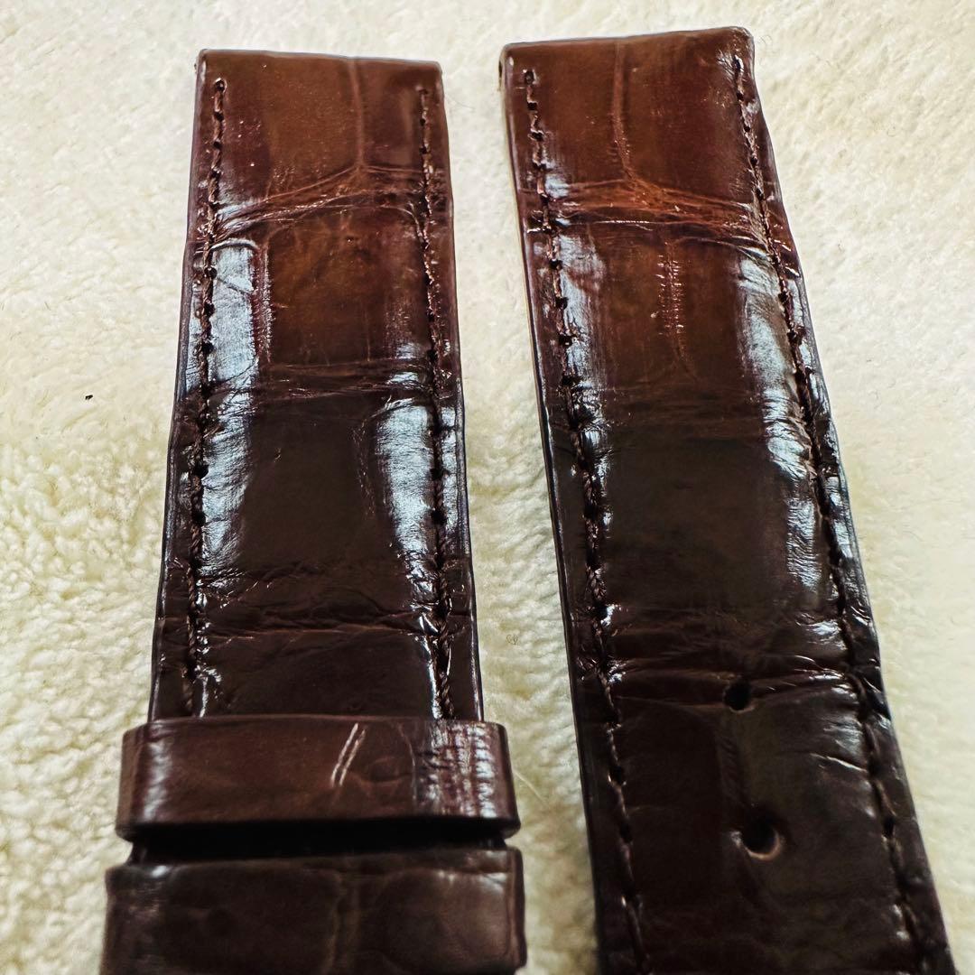 7284#20mm-18mmダークブラウン★本物クロコダイル腕時計用ベルト