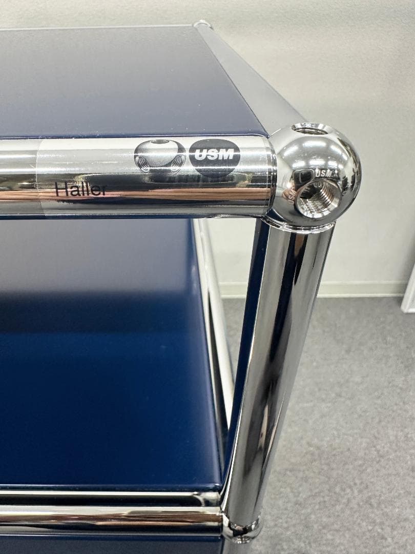 ほぼ未使用■USMハラー■キャビネット 1列3段　スティールブルー　鍵なし　紺色