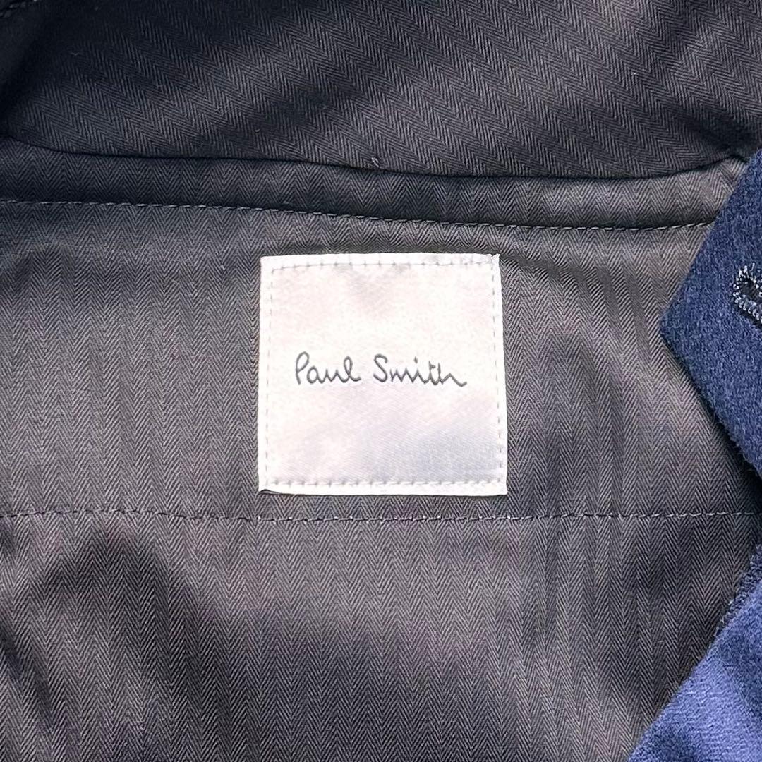 現行 未使用級 ポールスミス セットアップ カシミヤ混 光沢 総裏 ネイビー M